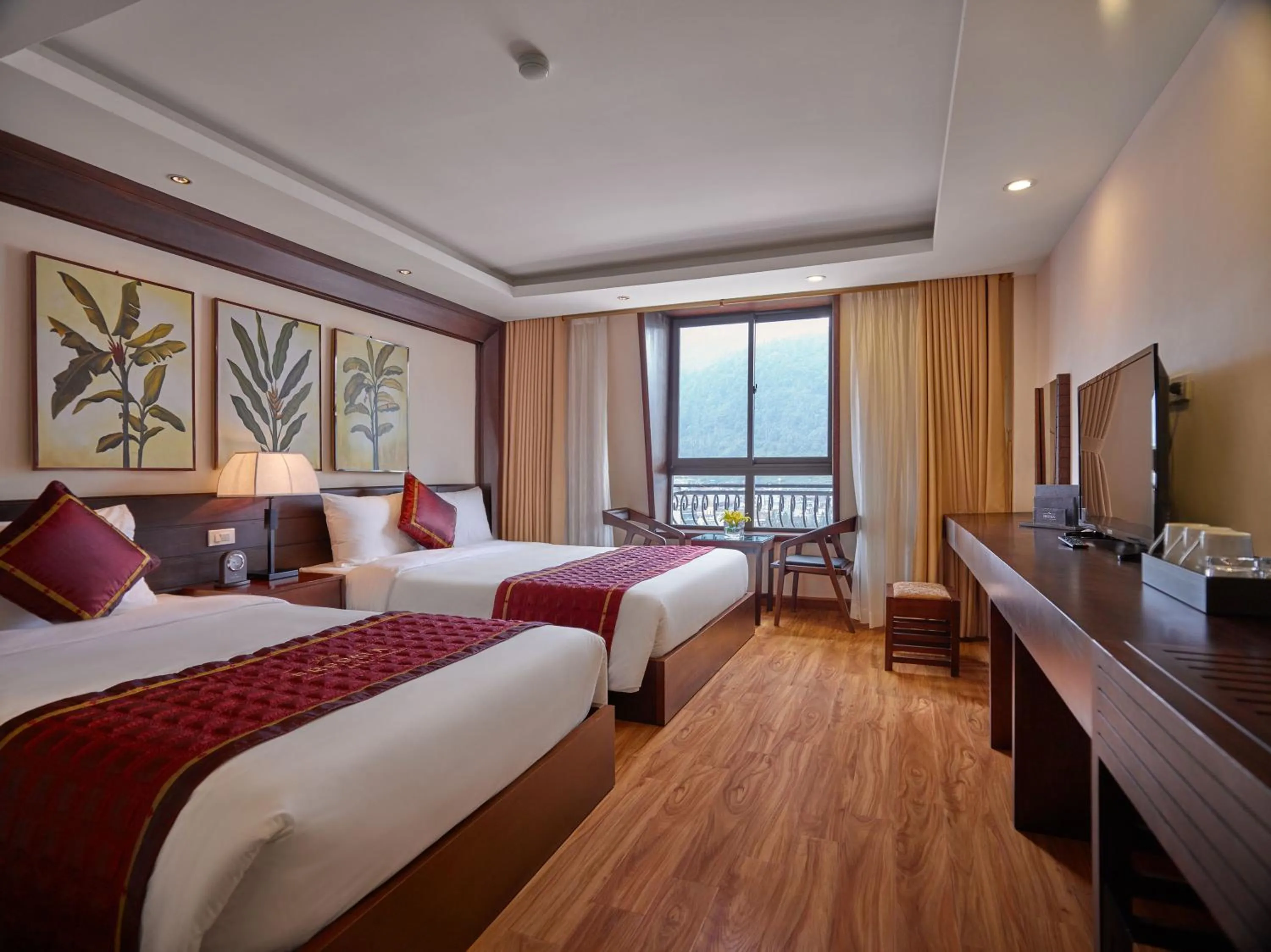 Mountain view, Bed in Sapa Freesia Hotel