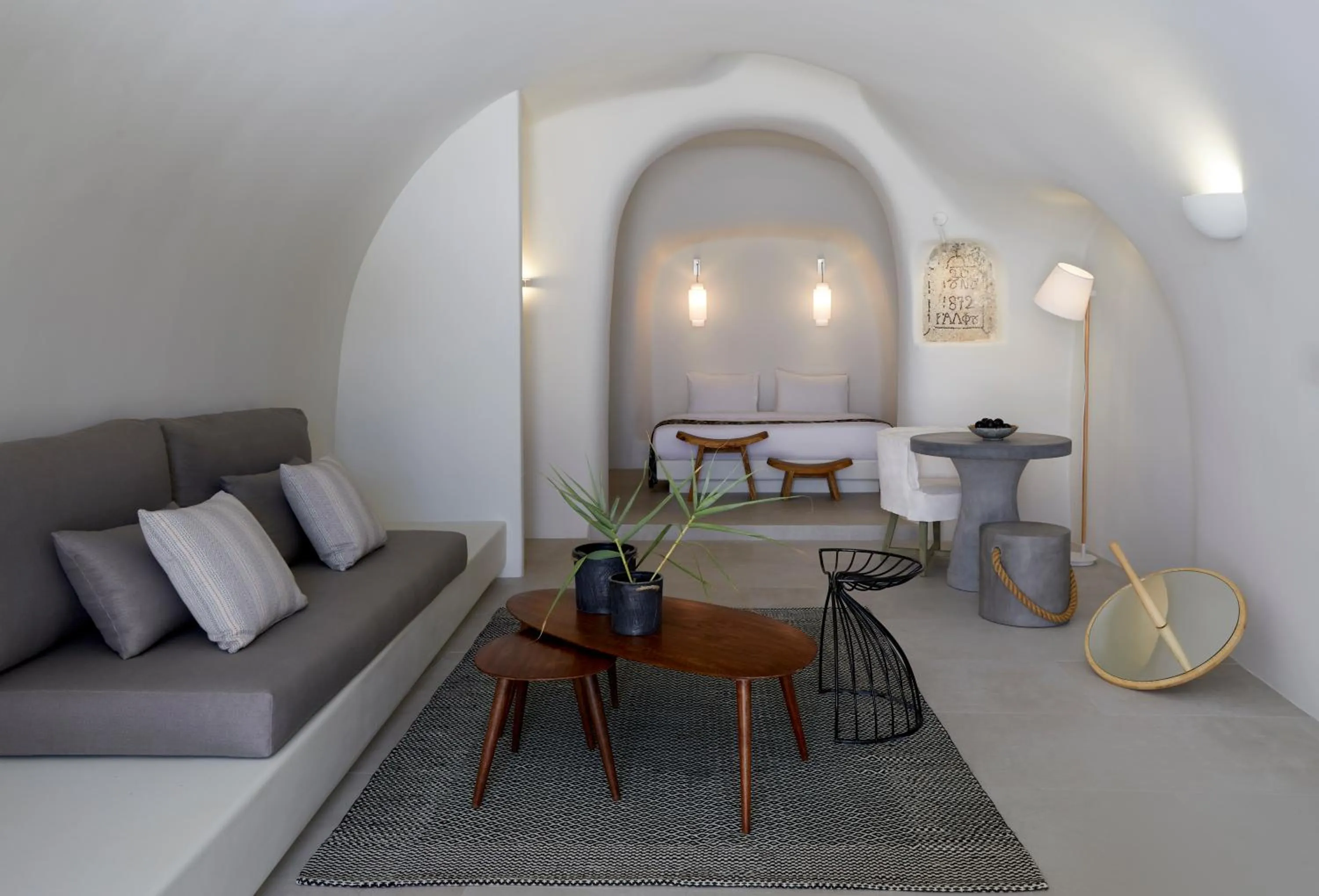 Living room in Elysian Santorini