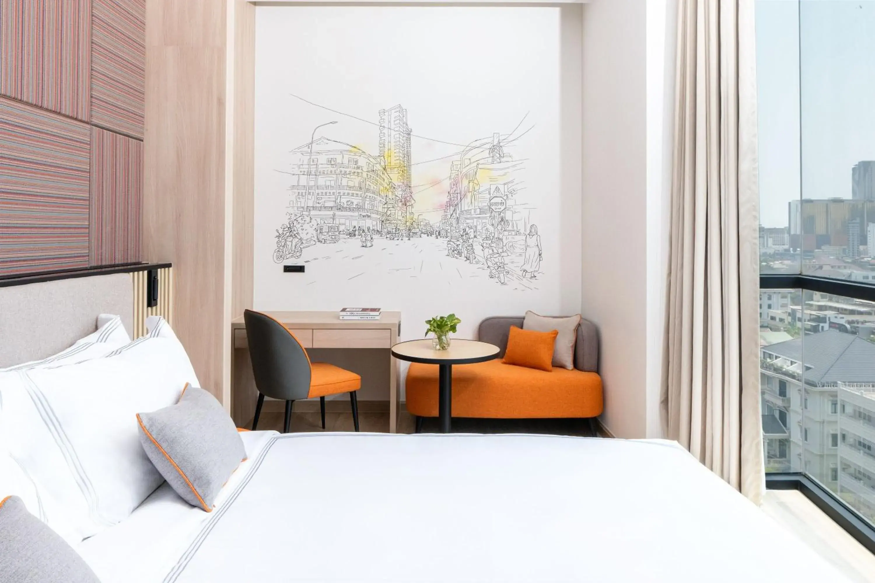 View (from property/room), Bed in Capri by Fraser, Phnom Penh View (from property/room), Bed in Capri by Fraser, Phnom Penh