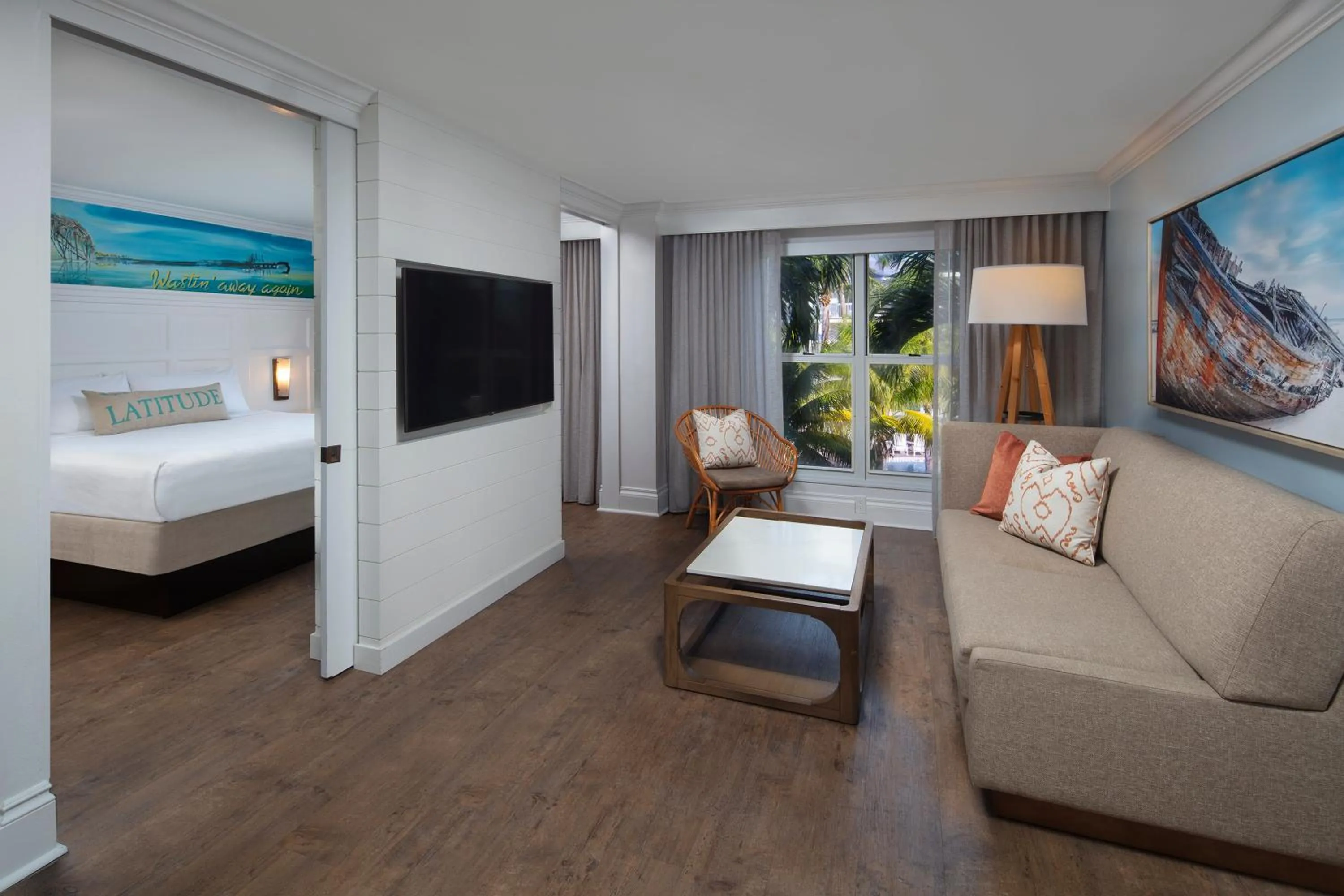 Living room, Bed in Margaritaville Beach House Key West