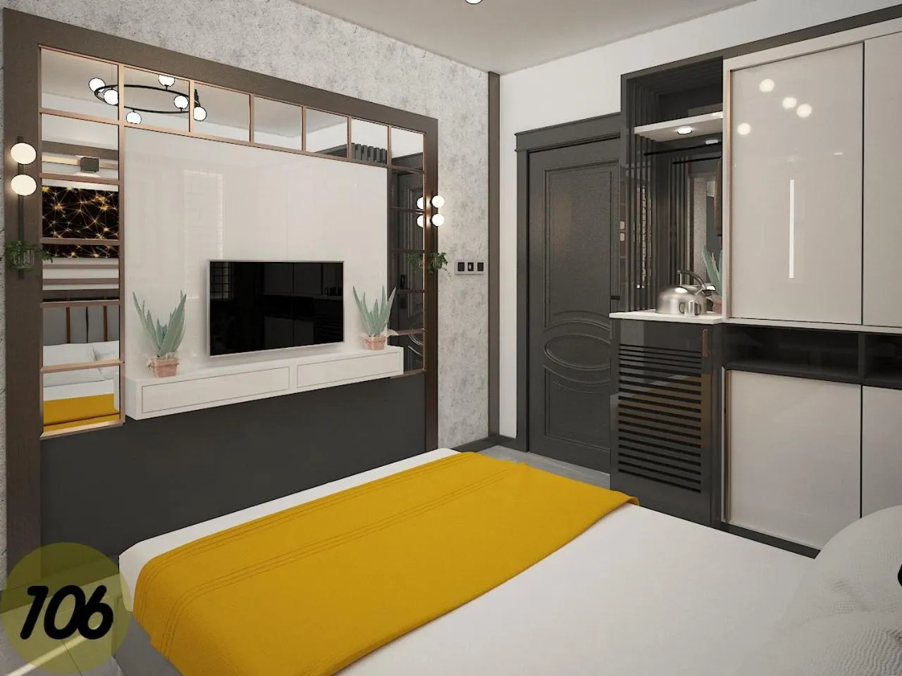 TV and multimedia, Bed in Exporoyal Hotel