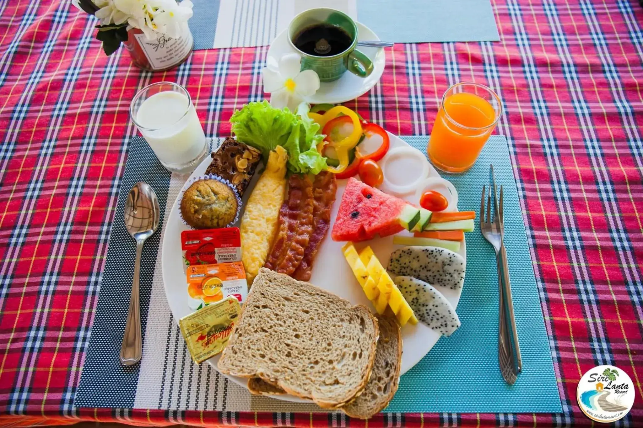 Buffet breakfast in Siri Lanta Resort Buffet breakfast in Siri Lanta Resort