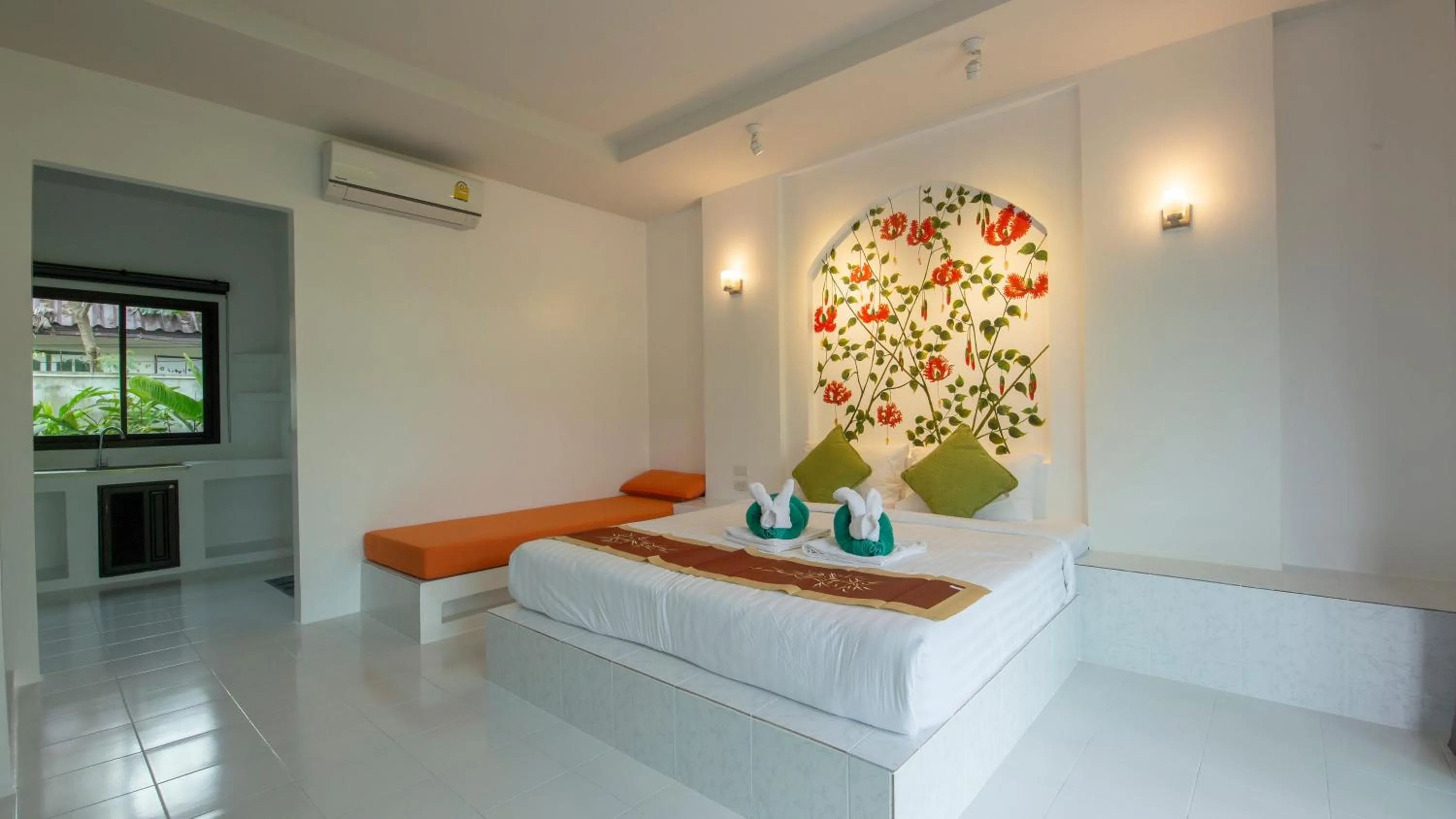 Bed in Siri Lanta Resort