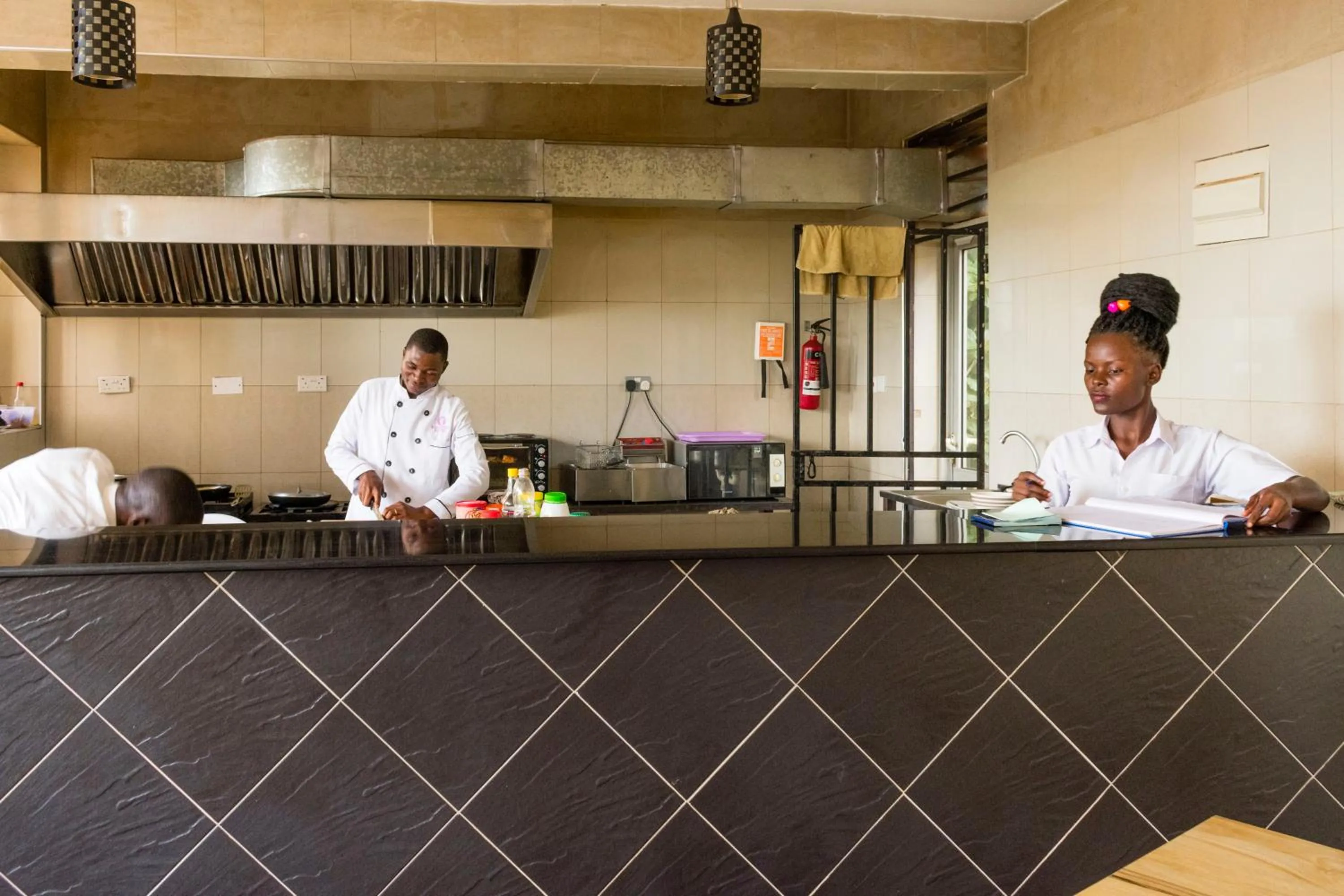 kitchen in Remmings Hotel Kampala