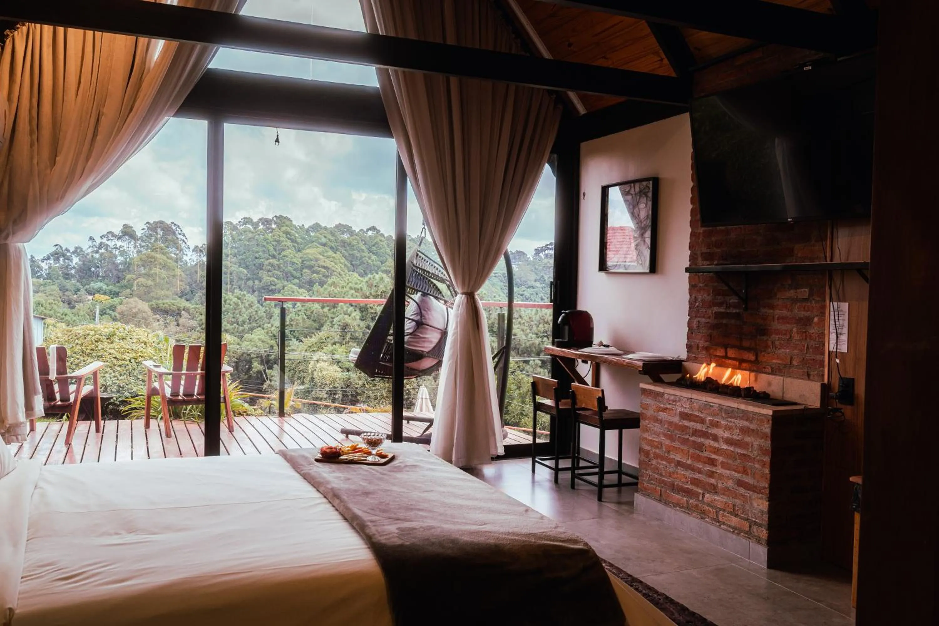 View (from property/room), Bed in Pousada das Pedras