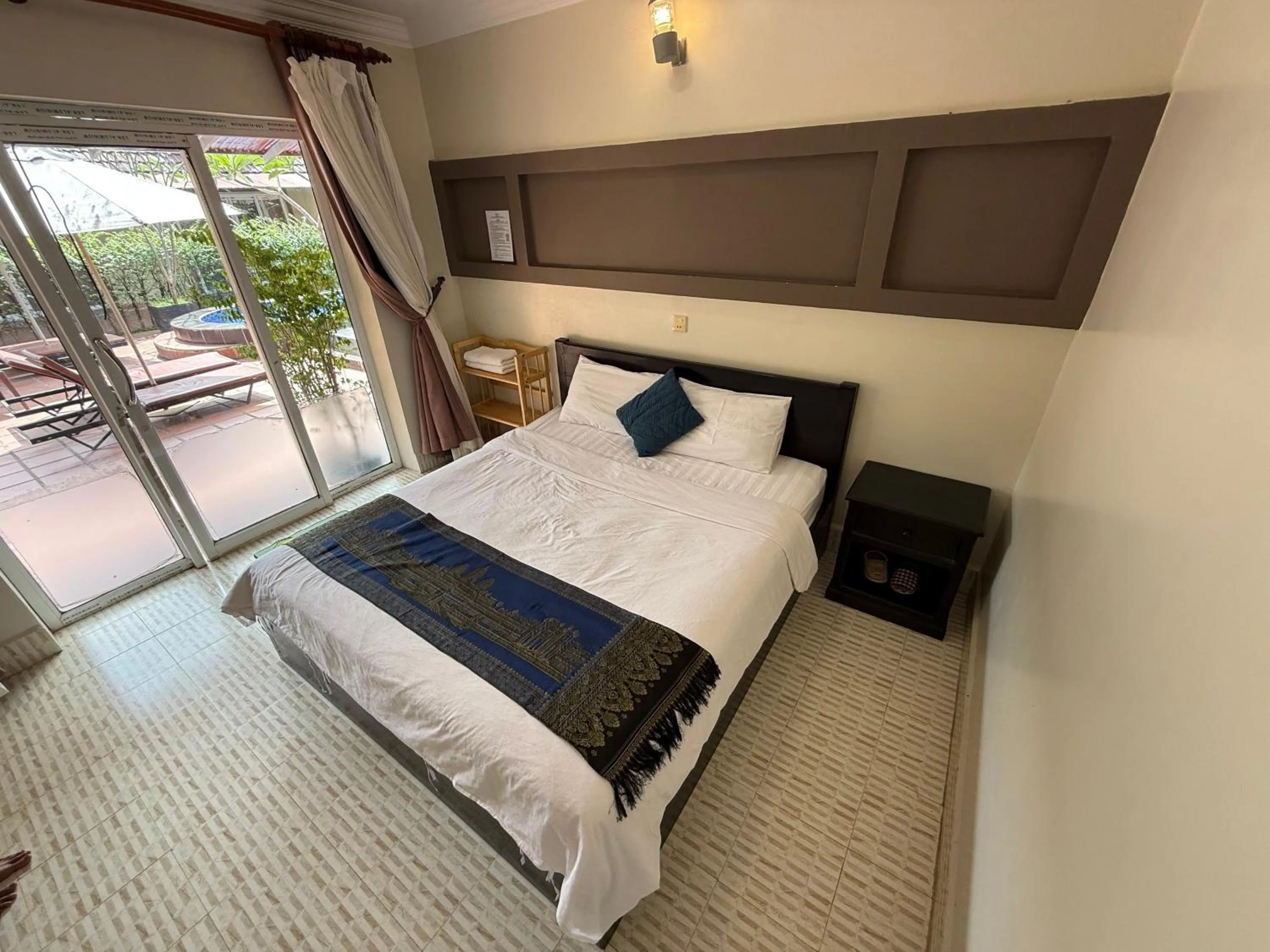 Bed in Hello Kampot Resort