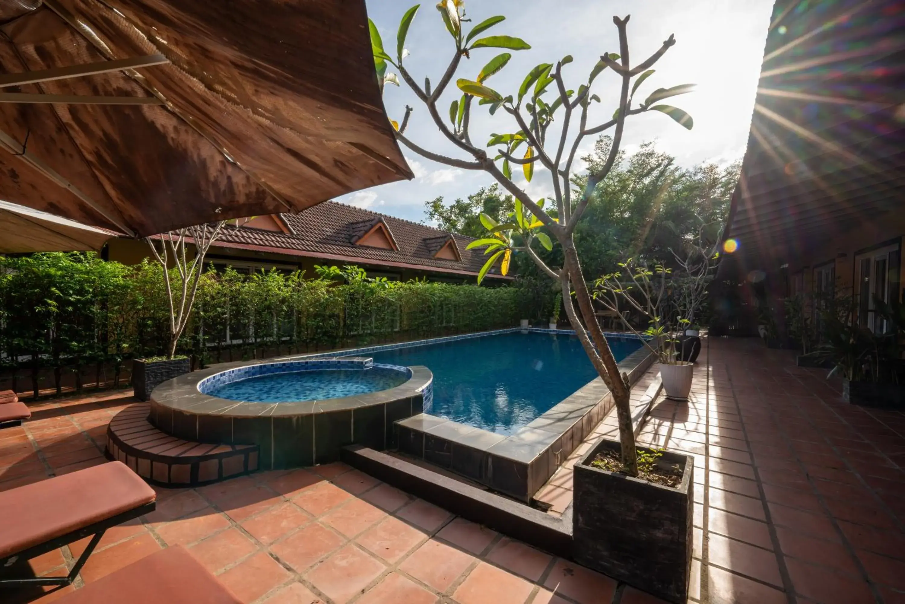 Pool view in Hello Kampot Resort Pool view in Hello Kampot Resort