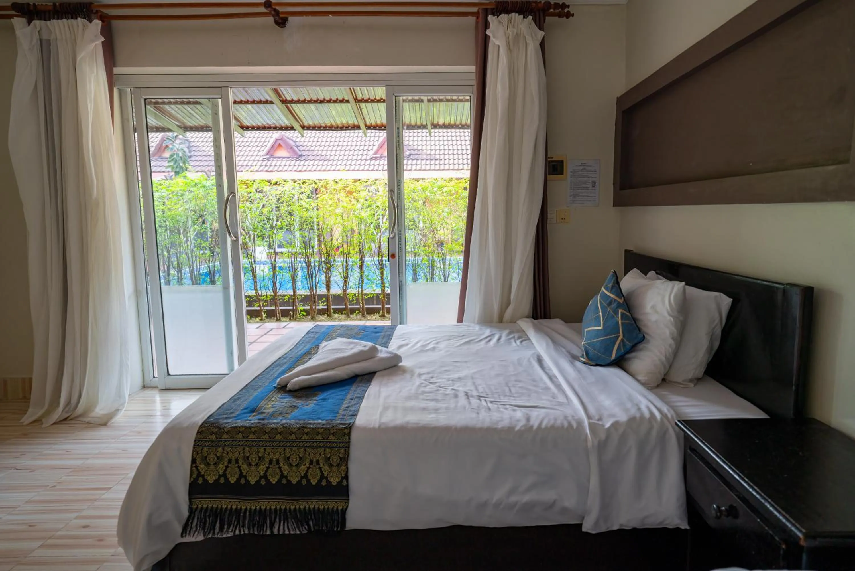 Bed in Hello Kampot Resort