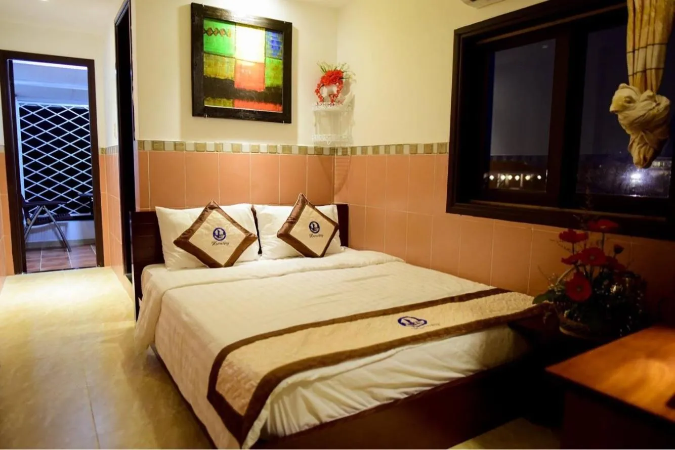 Bed in Ngo House Villa