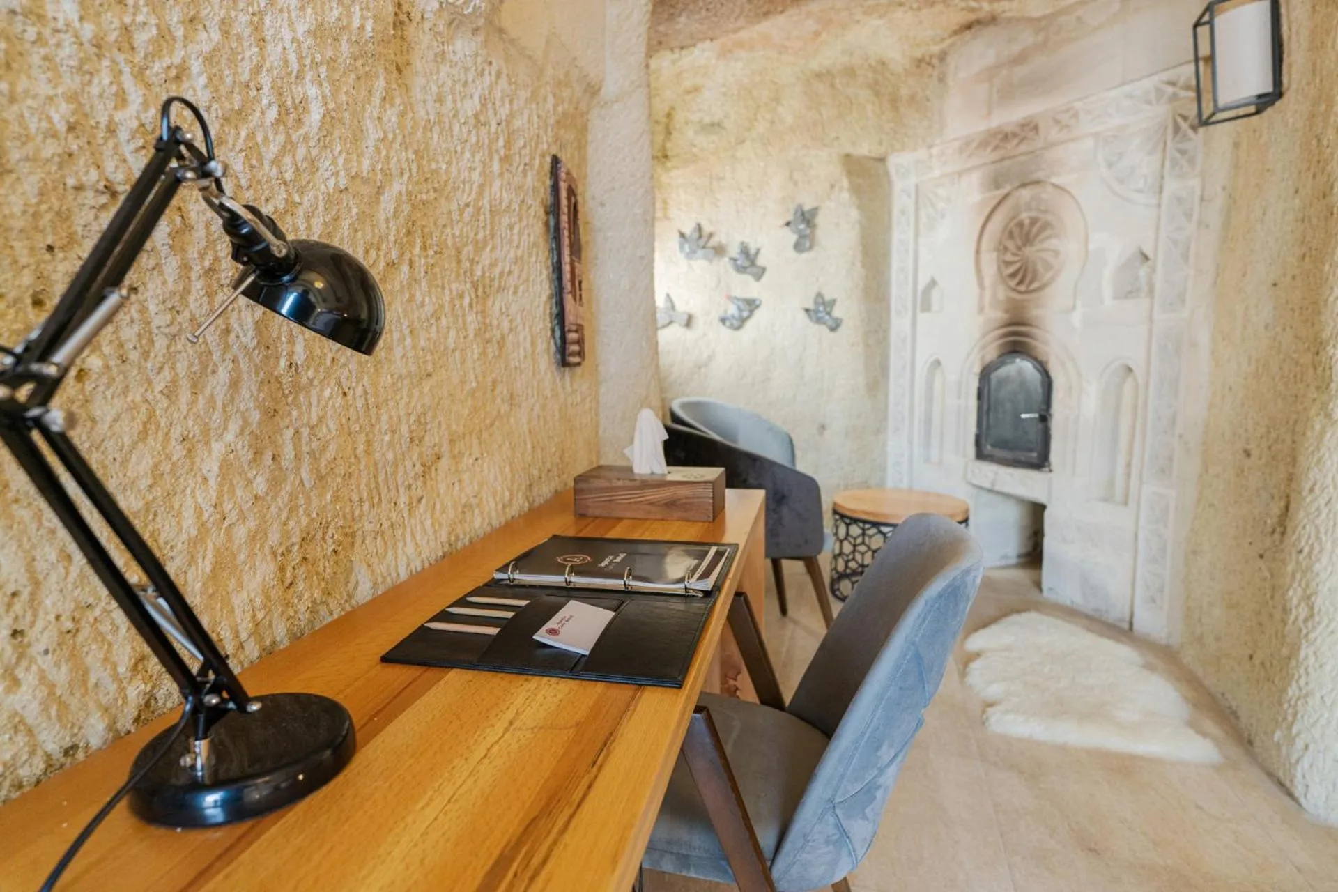 Seating area in Agarta Cave Hotel