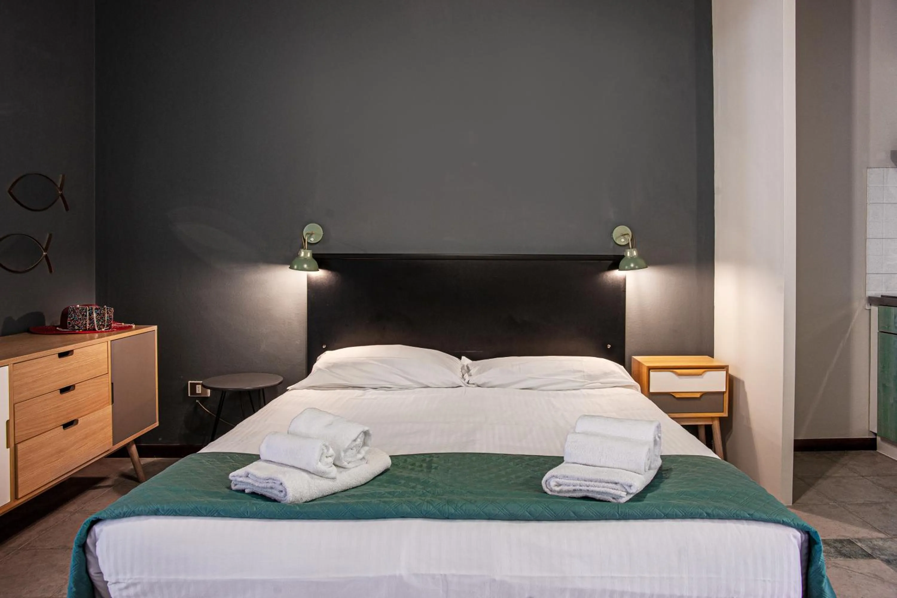 Bed in Oleandri Suite Hotel
