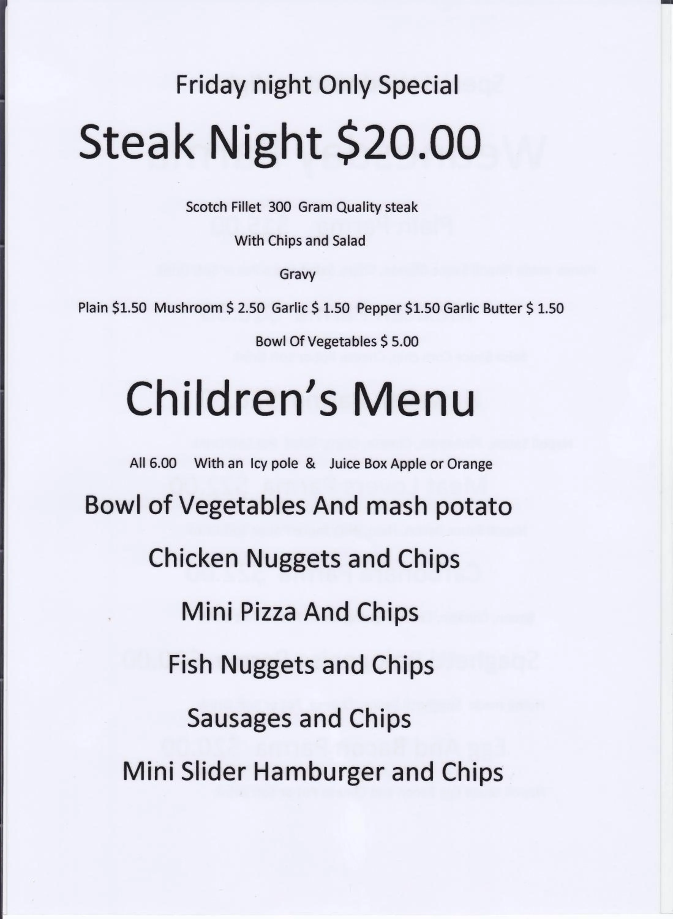 Restaurant/places to eat in Helen's Homestead