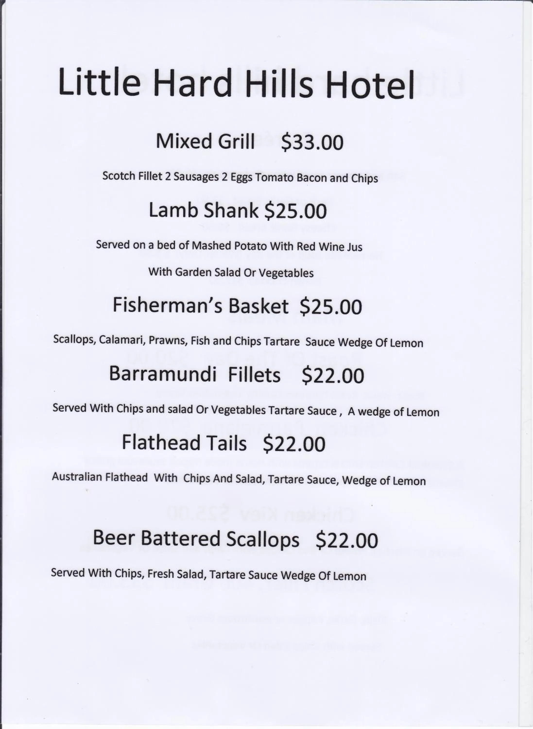 Restaurant/places to eat in Helen's Homestead