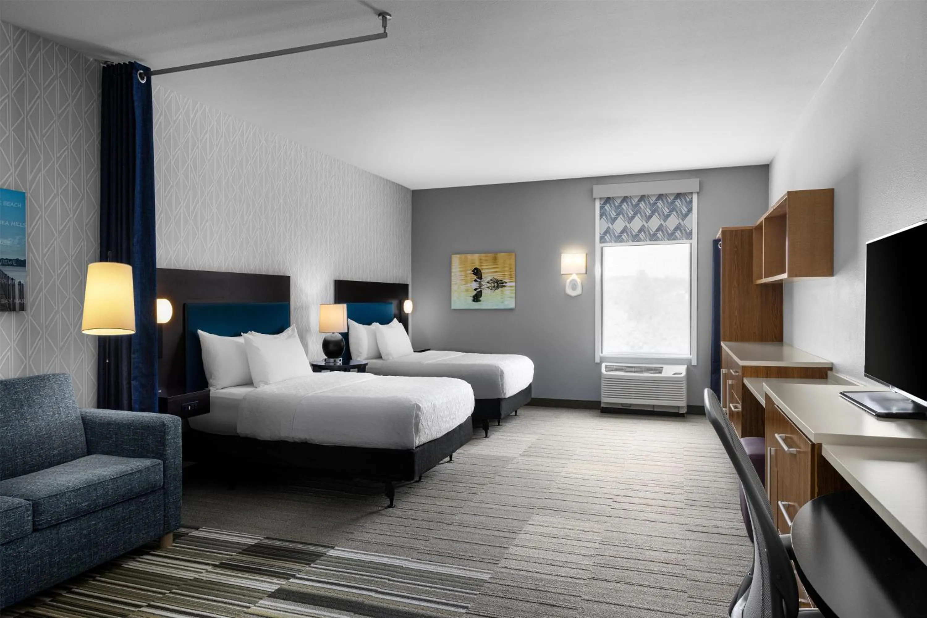Living room, Bed in Home2 Suites By Hilton Minneapolis-Eden Prairie