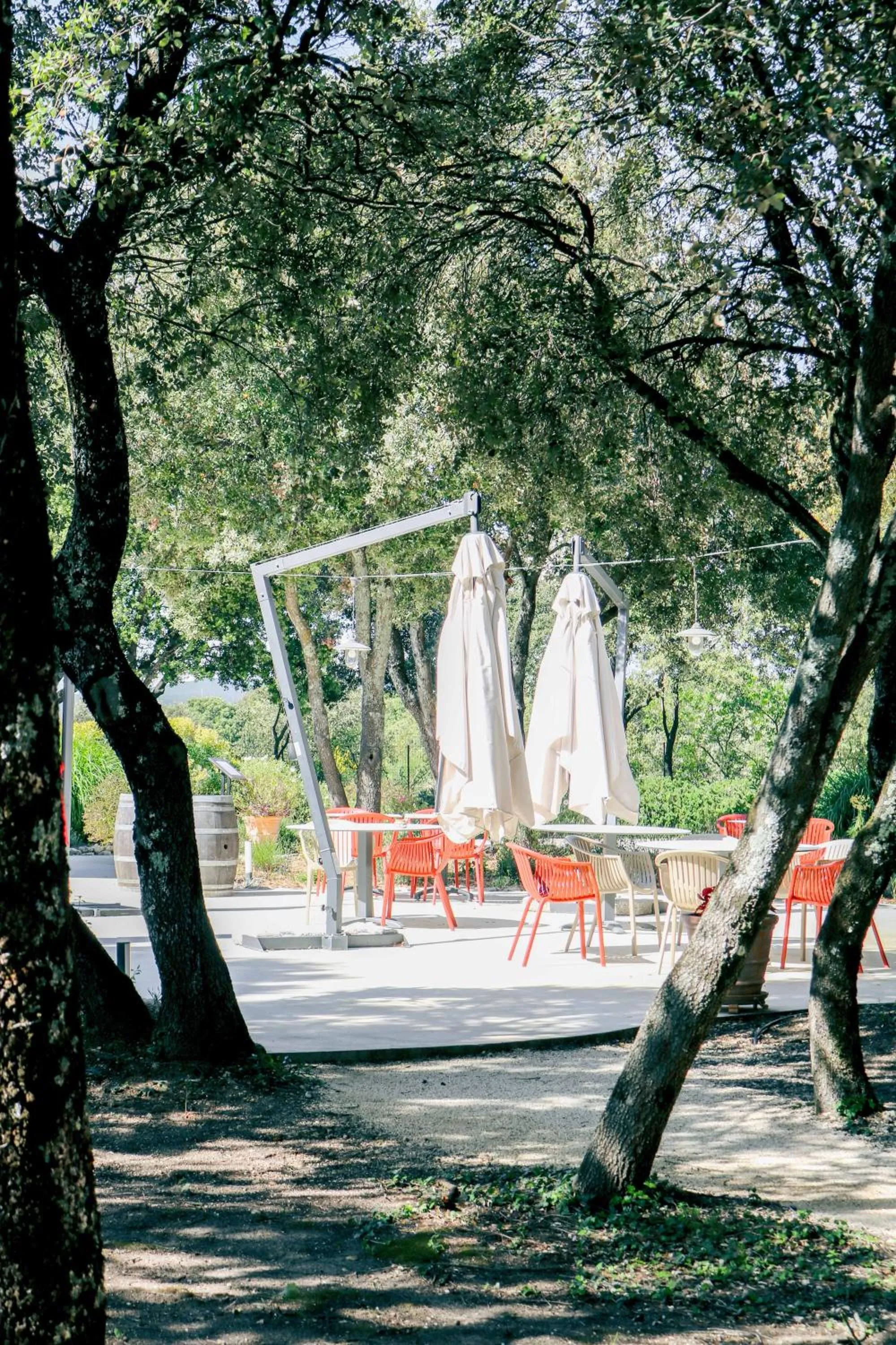 Patio in Logis Hôtel La Bastide De Grignan & Restaurant "La Chênaie"