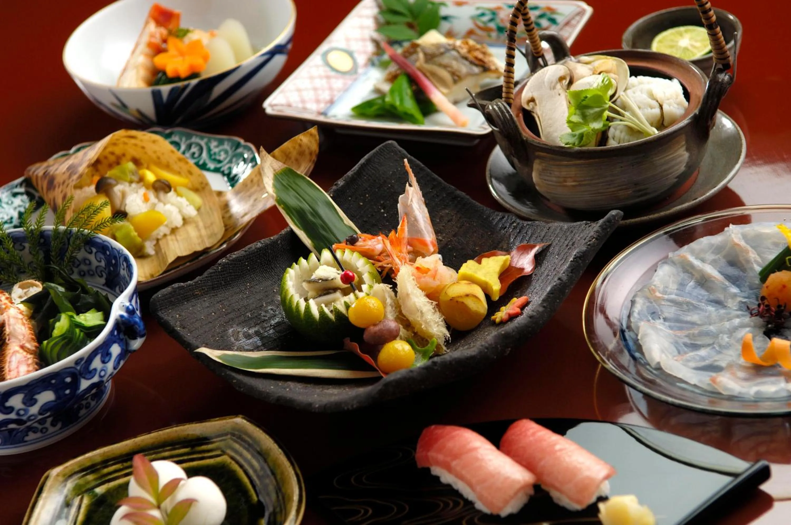 Food close-up in Takanawa Hanakohro - in Grand Prince Hotel Takanawa