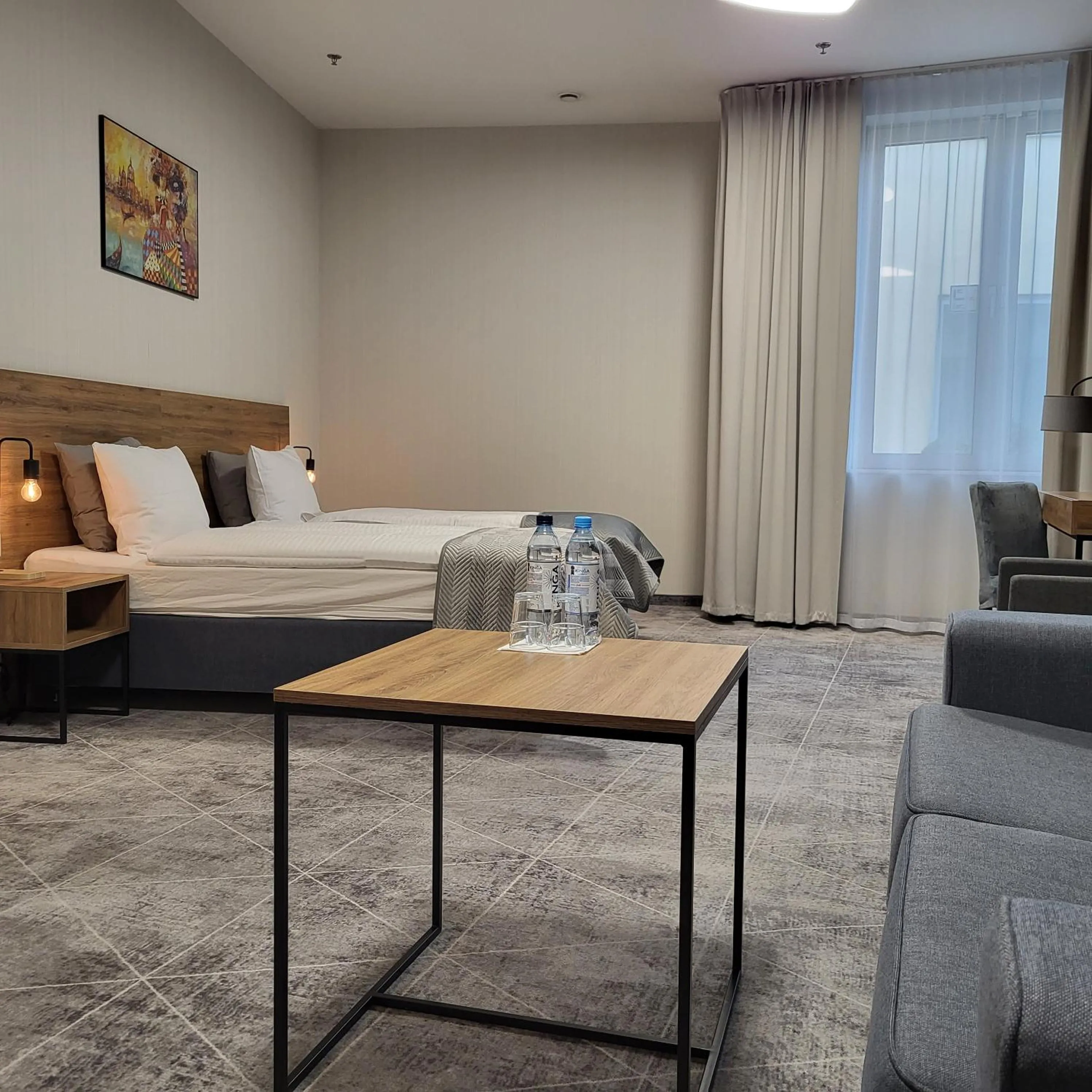 Seating area, Bed in Hotel Centrum