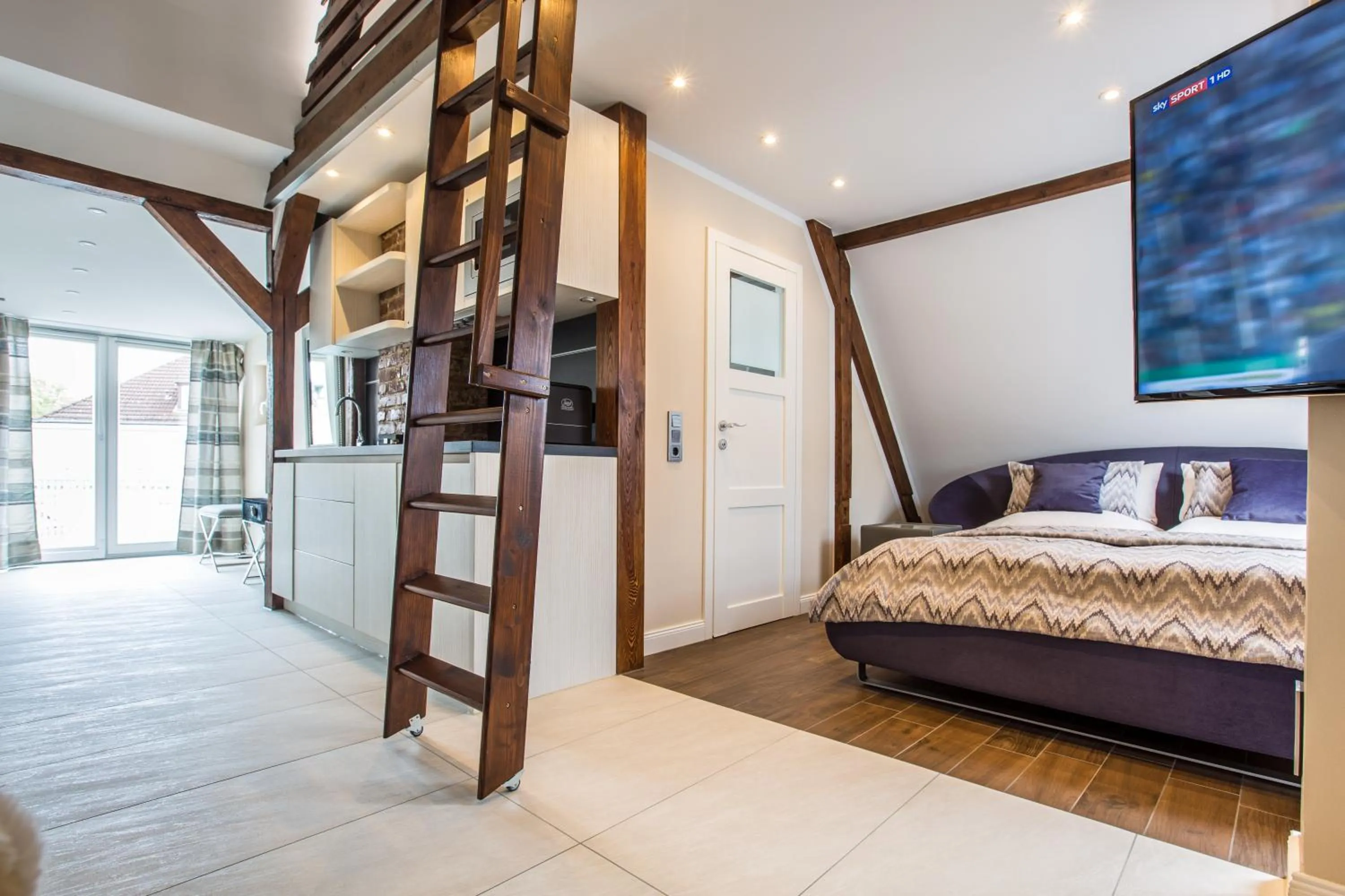 Kitchen or kitchenette, Bed in Adelhoff