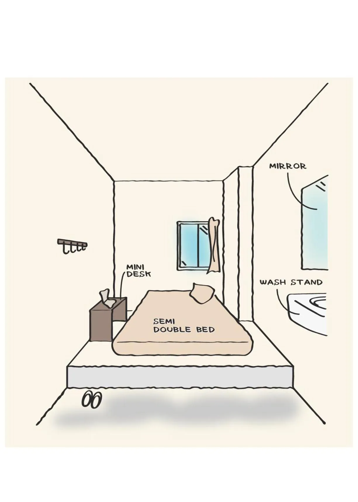 Photo of the whole room, Floor Plan in Grids Sapporo Hotel&Hostel