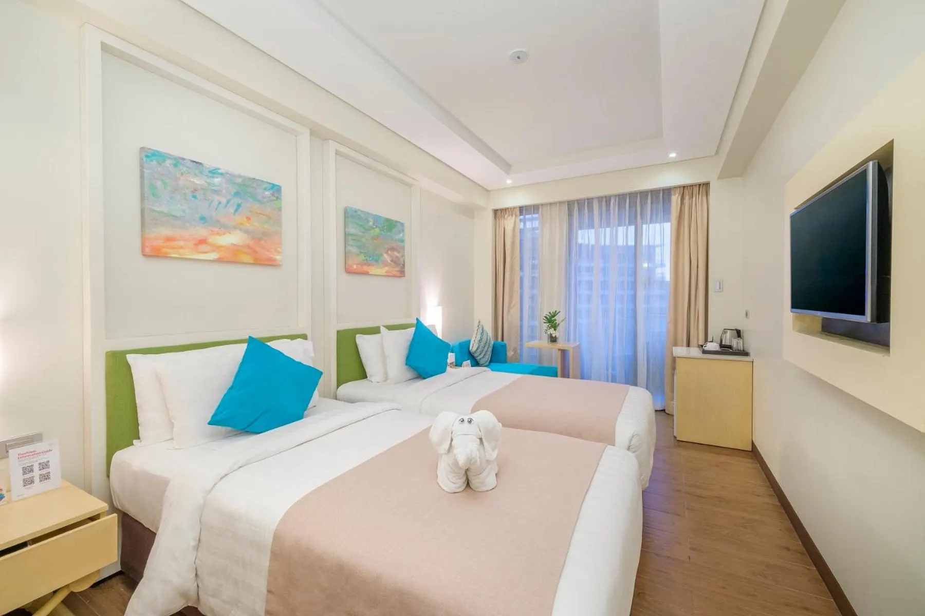 Bed in Savoy Hotel Boracay near Newcoast Beach