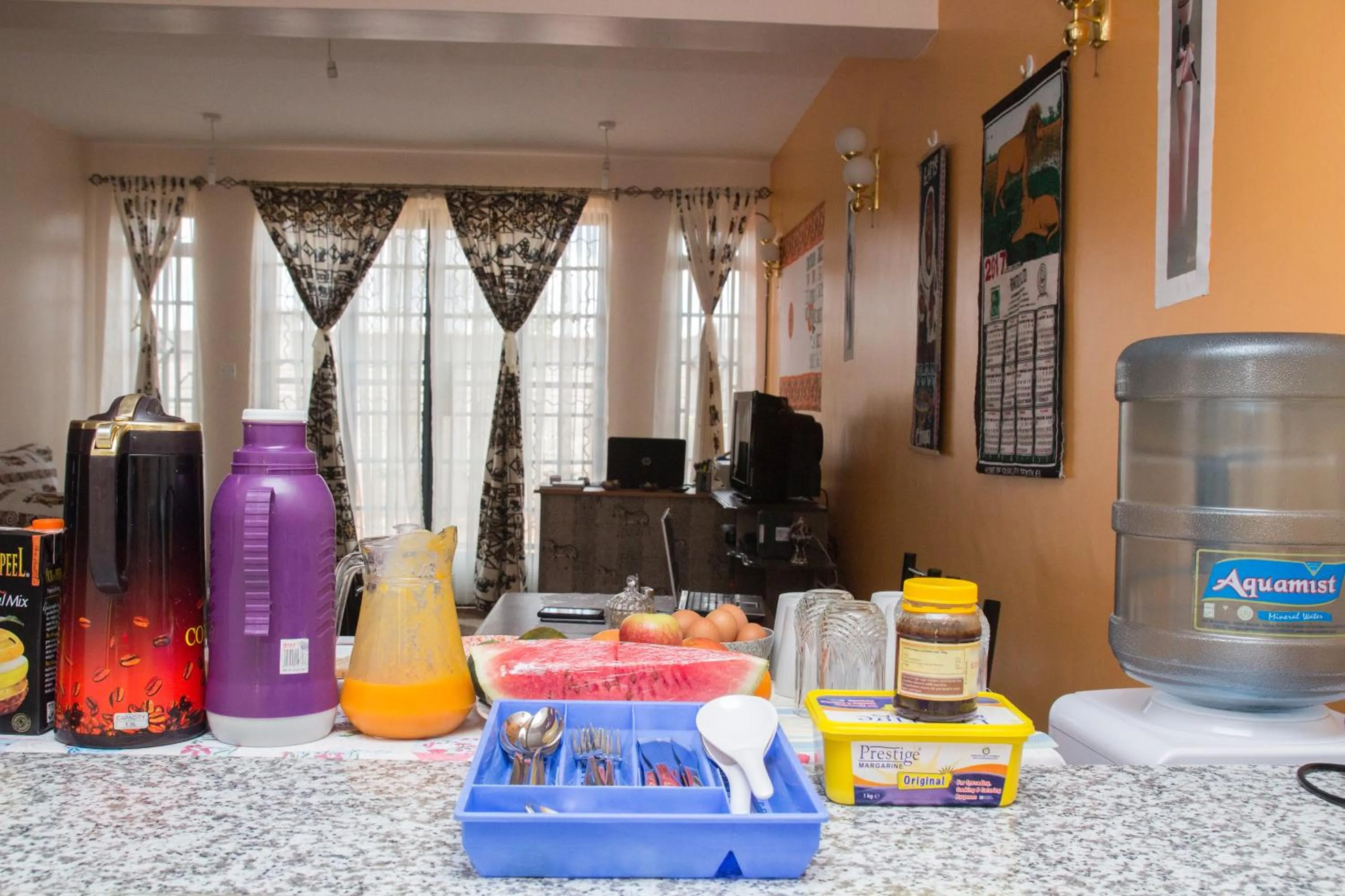 Communal kitchen in Nairobi Airport Apartments