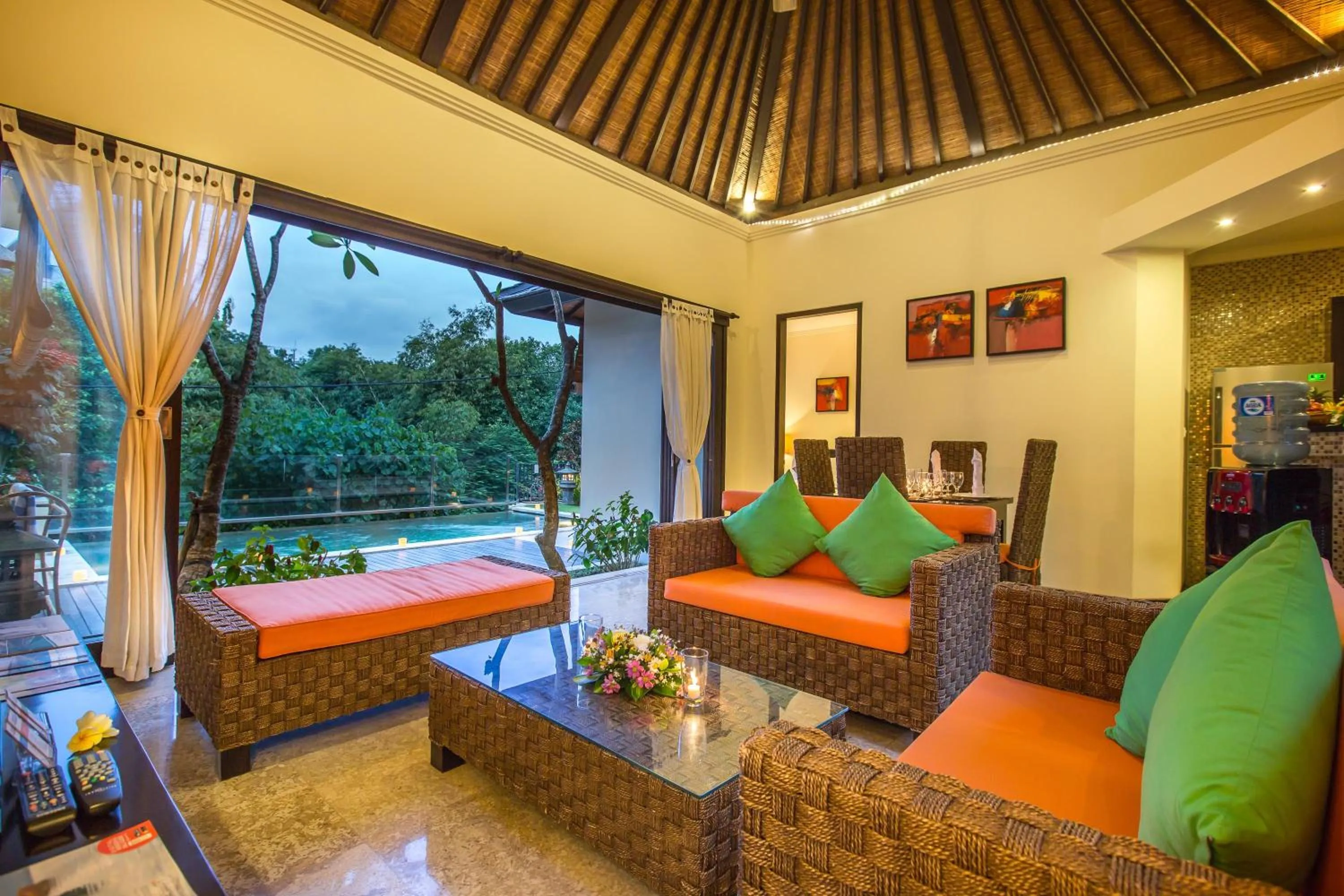 Seating area in The Reika Villas by Nagisa Bali