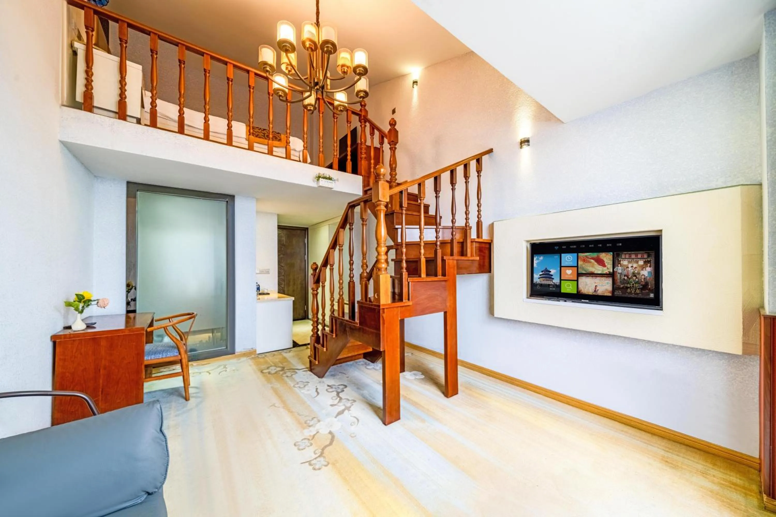 Living room in Bo Ai International Hotel Shanghai Pudong Airport Branch-Provide shuttle services to Pudong Airport and Disneyland