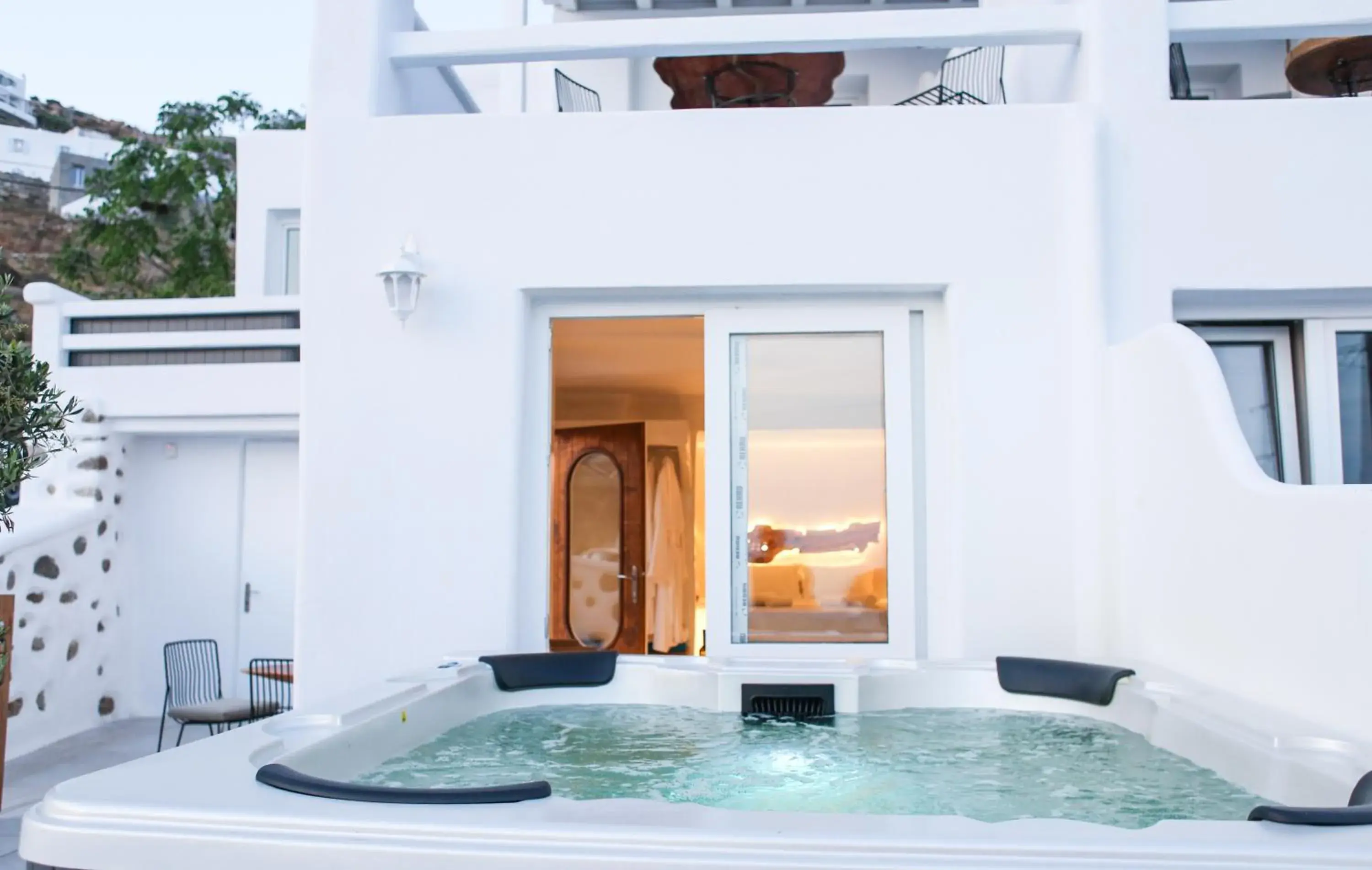 Newly Designed Suite with Outdoor Hot Tub in Villa Elina suites and more Newly Designed Suite with Outdoor Hot Tub in Villa Elina suites and more