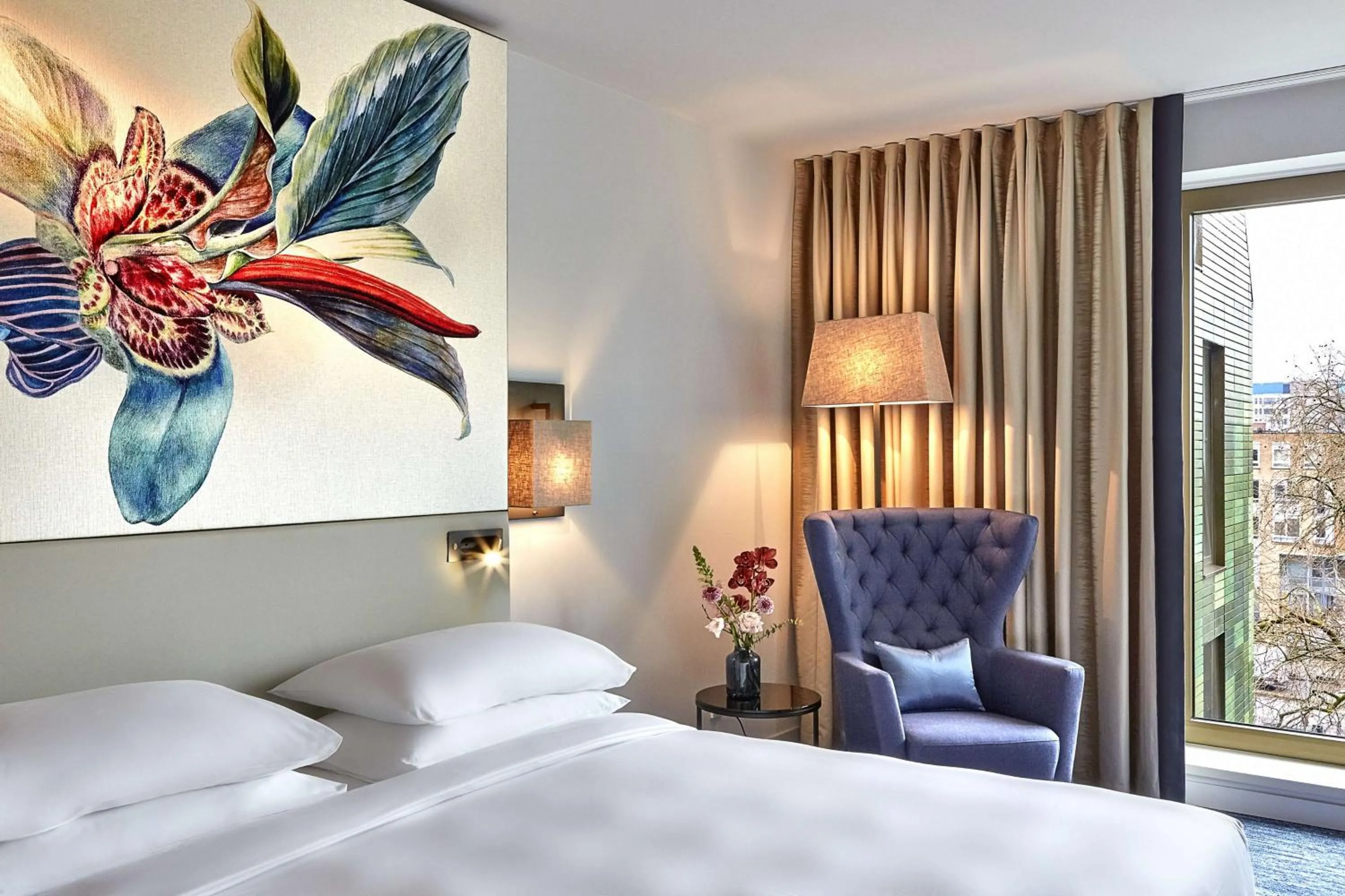 Bed in Hyatt Regency Amsterdam