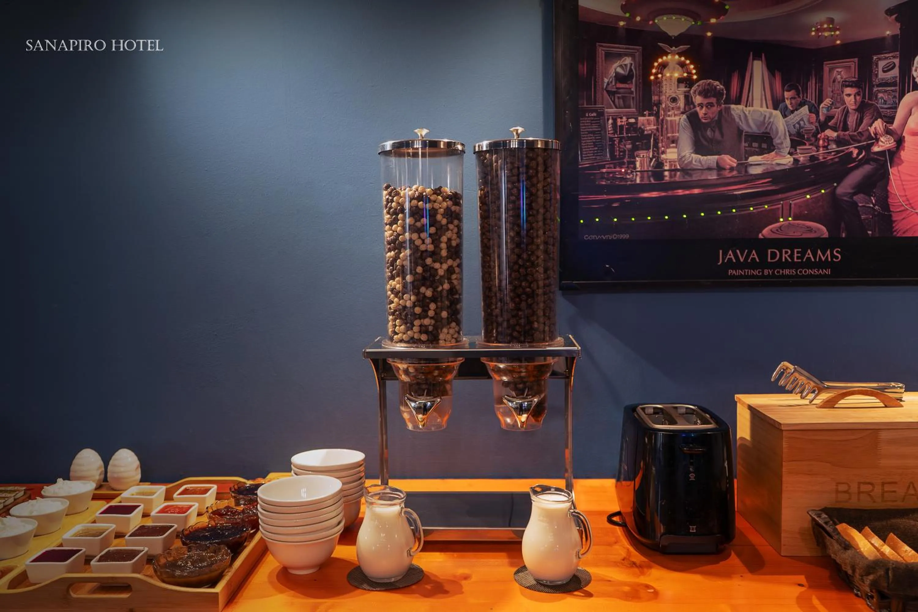 Buffet breakfast in Sanapiro Hotel