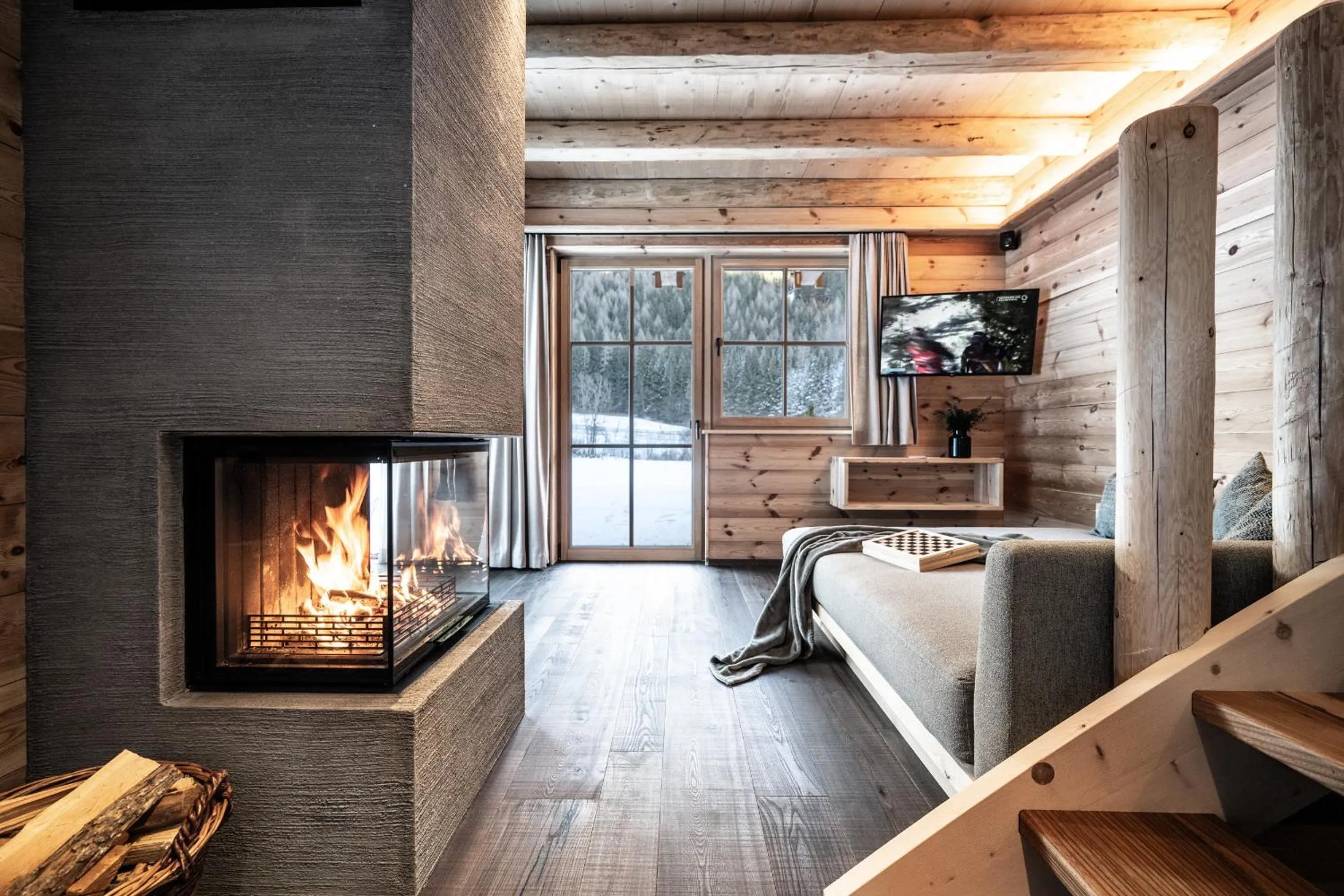 Living room in Valsegg Chalets Südtirol - luxury and private hideaway