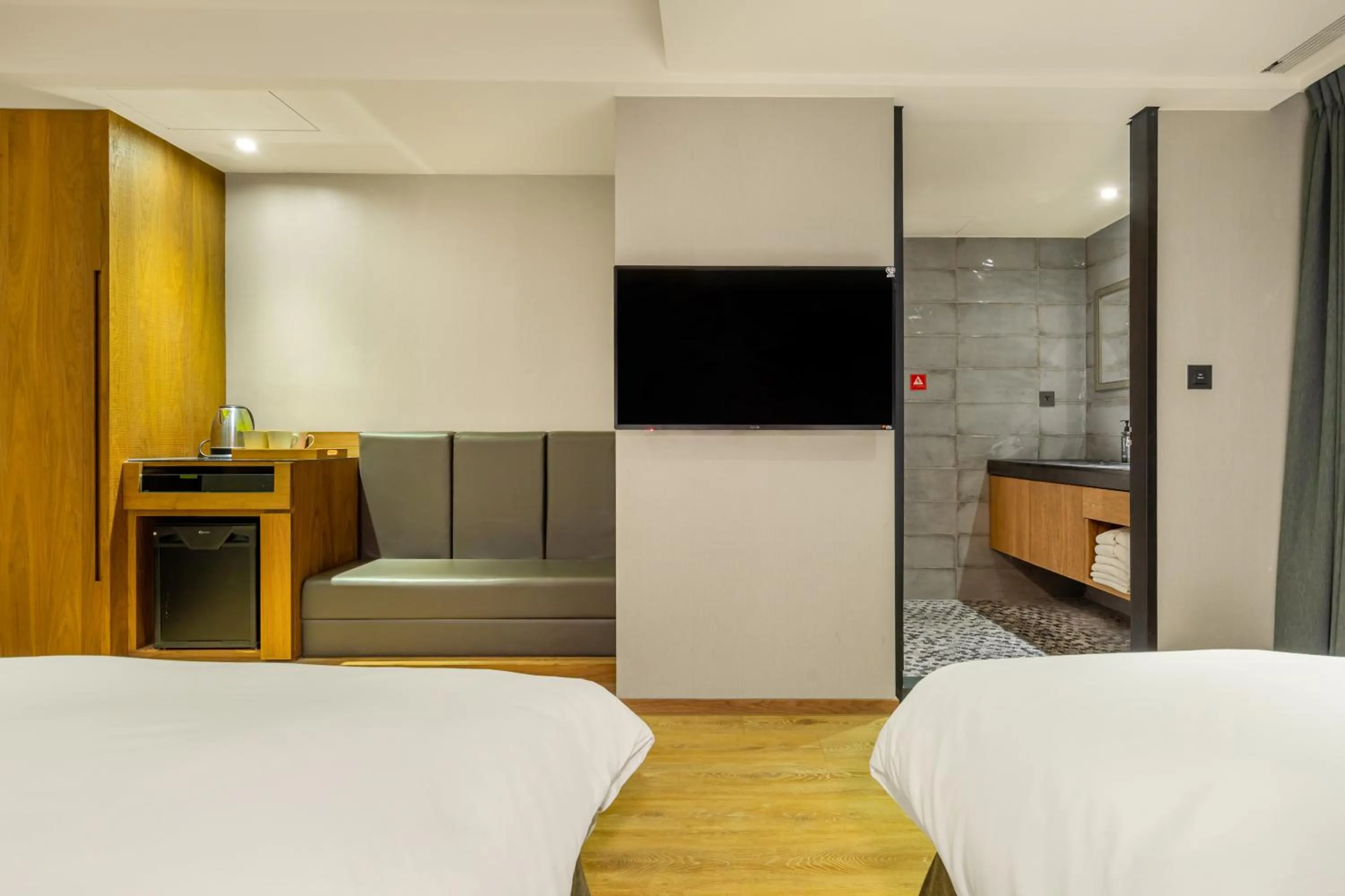 Bed in CHECK inn Taichung Wenxin Zhongqing