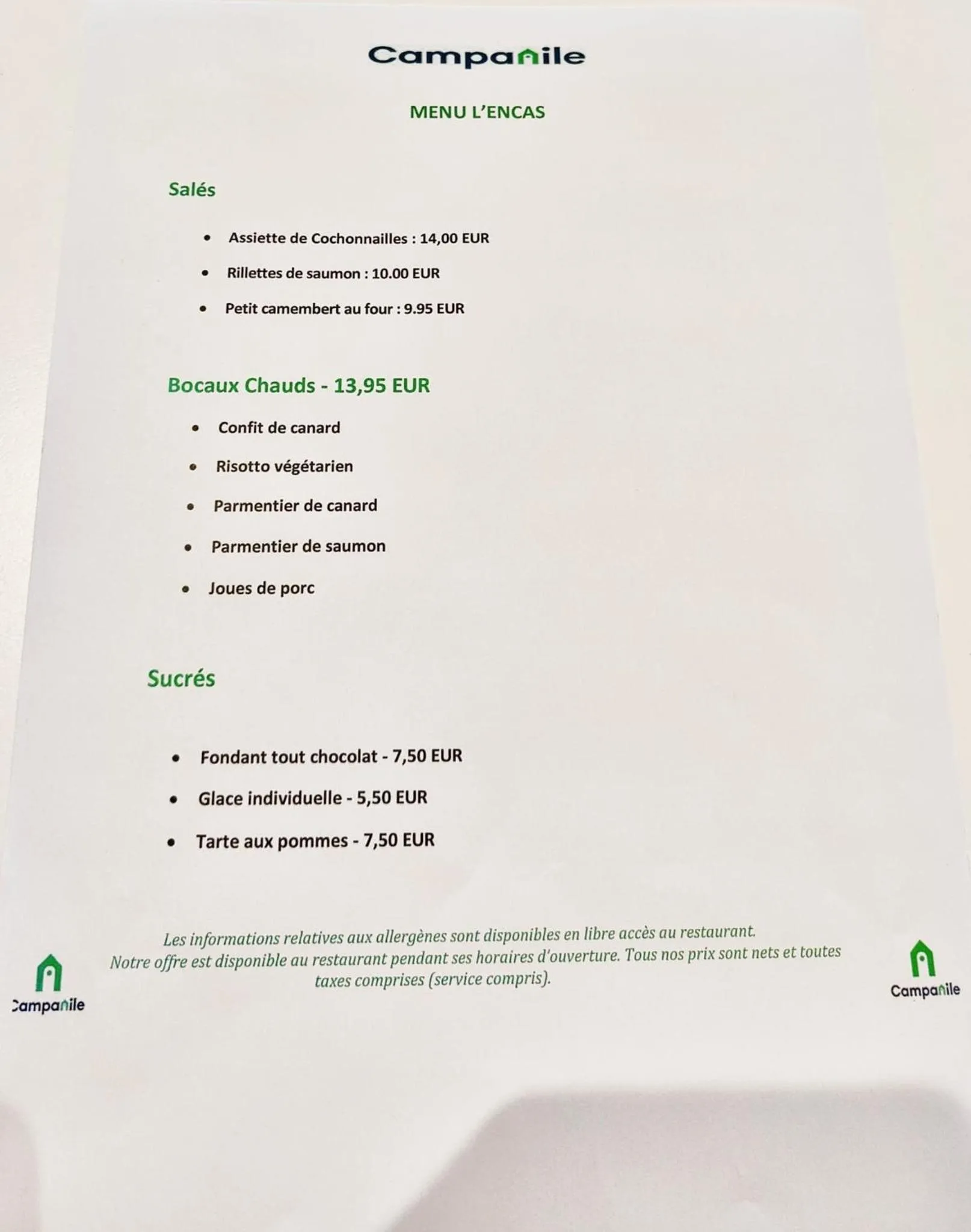 Restaurant/places to eat in Campanile Brest - Gouesnou Aeroport