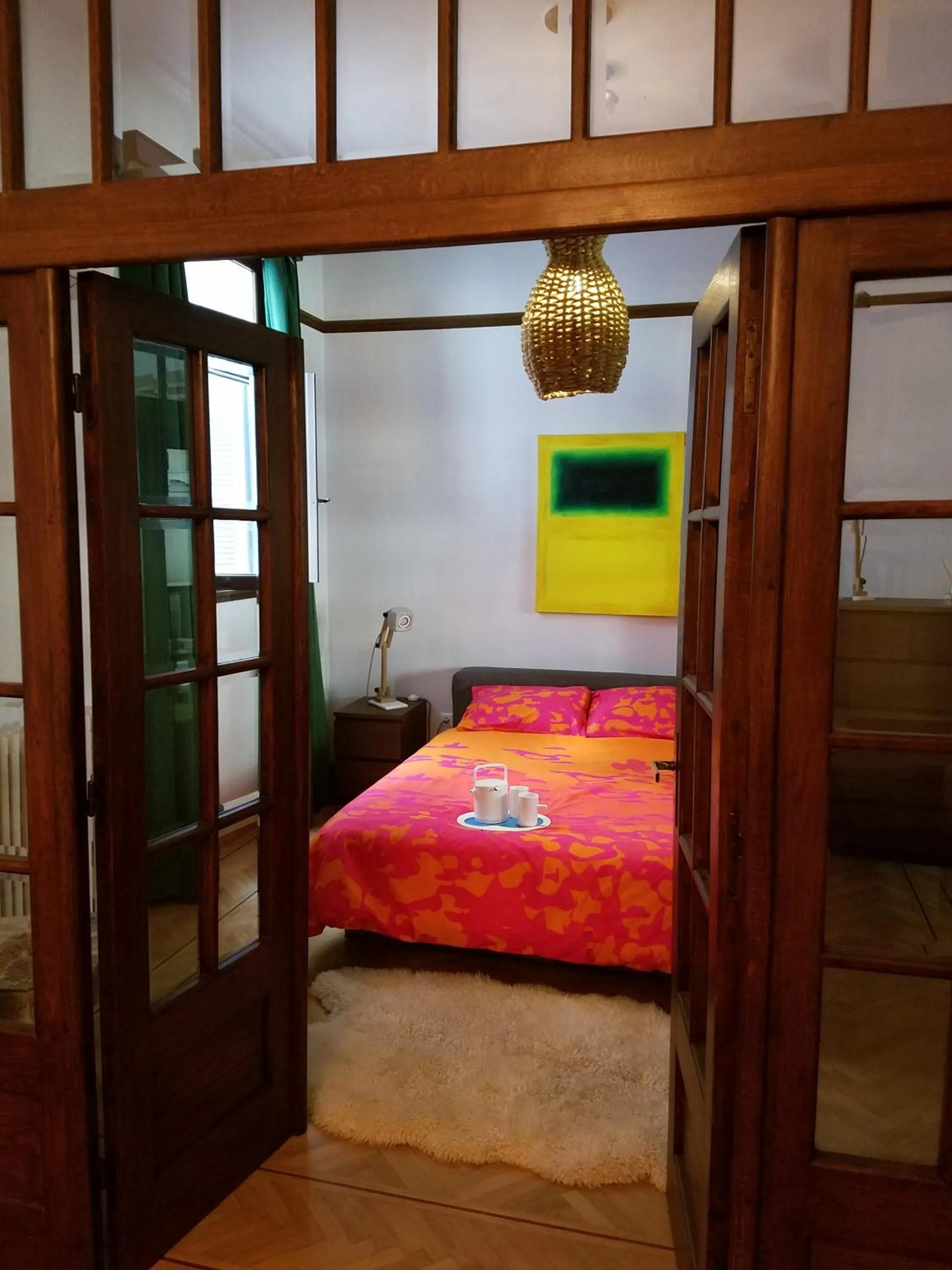Decorative detail, Bed in Kolonaki Deco Apartment