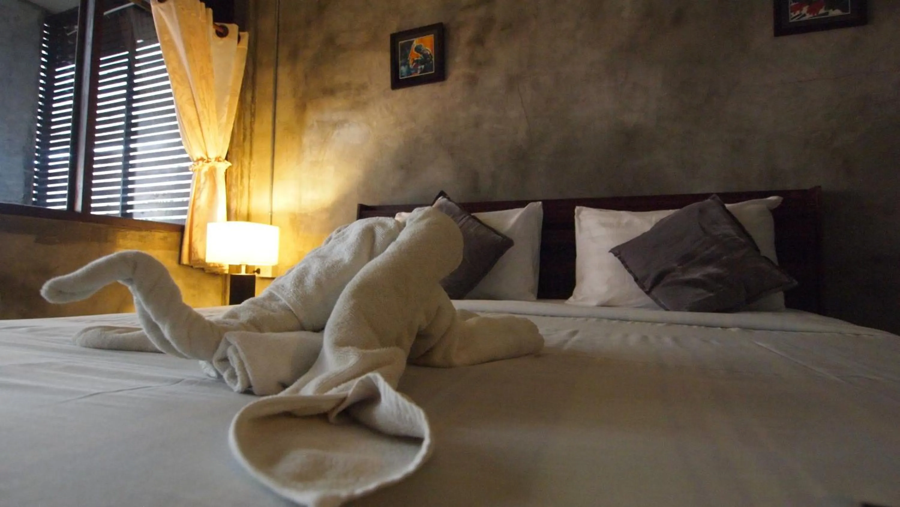 Bed in Crescent Bay Resort