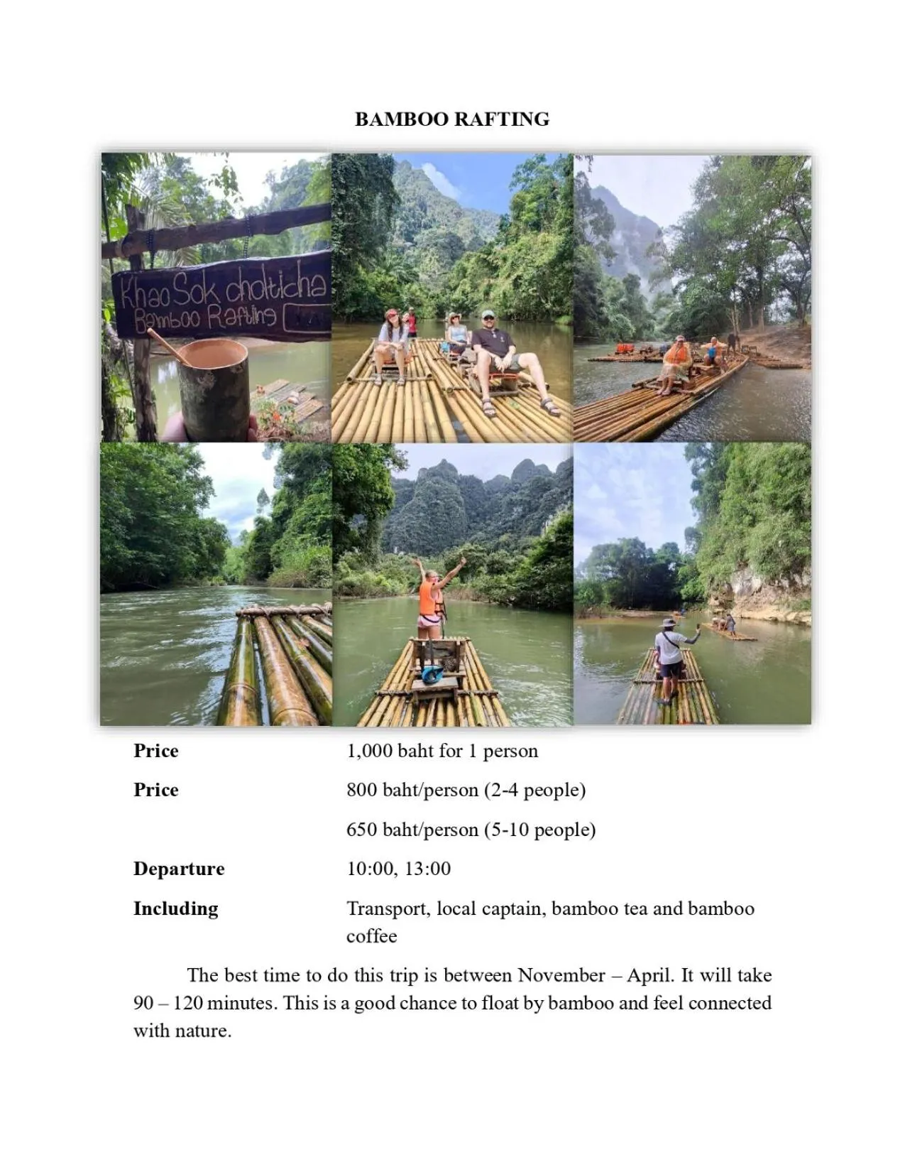 Activities in Khao Sok Green Mountain View