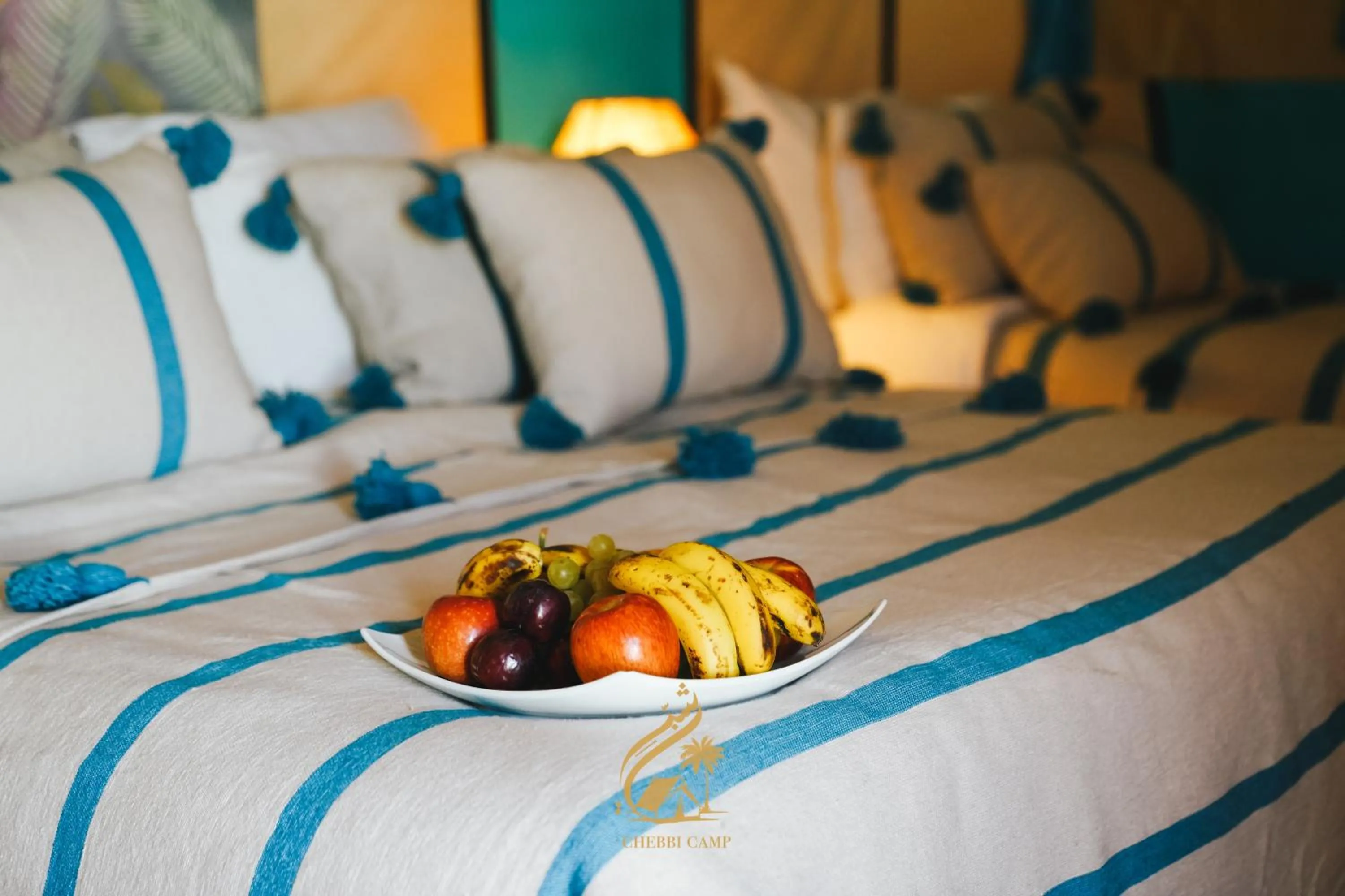 Bed in Luxury Camp Chebbi