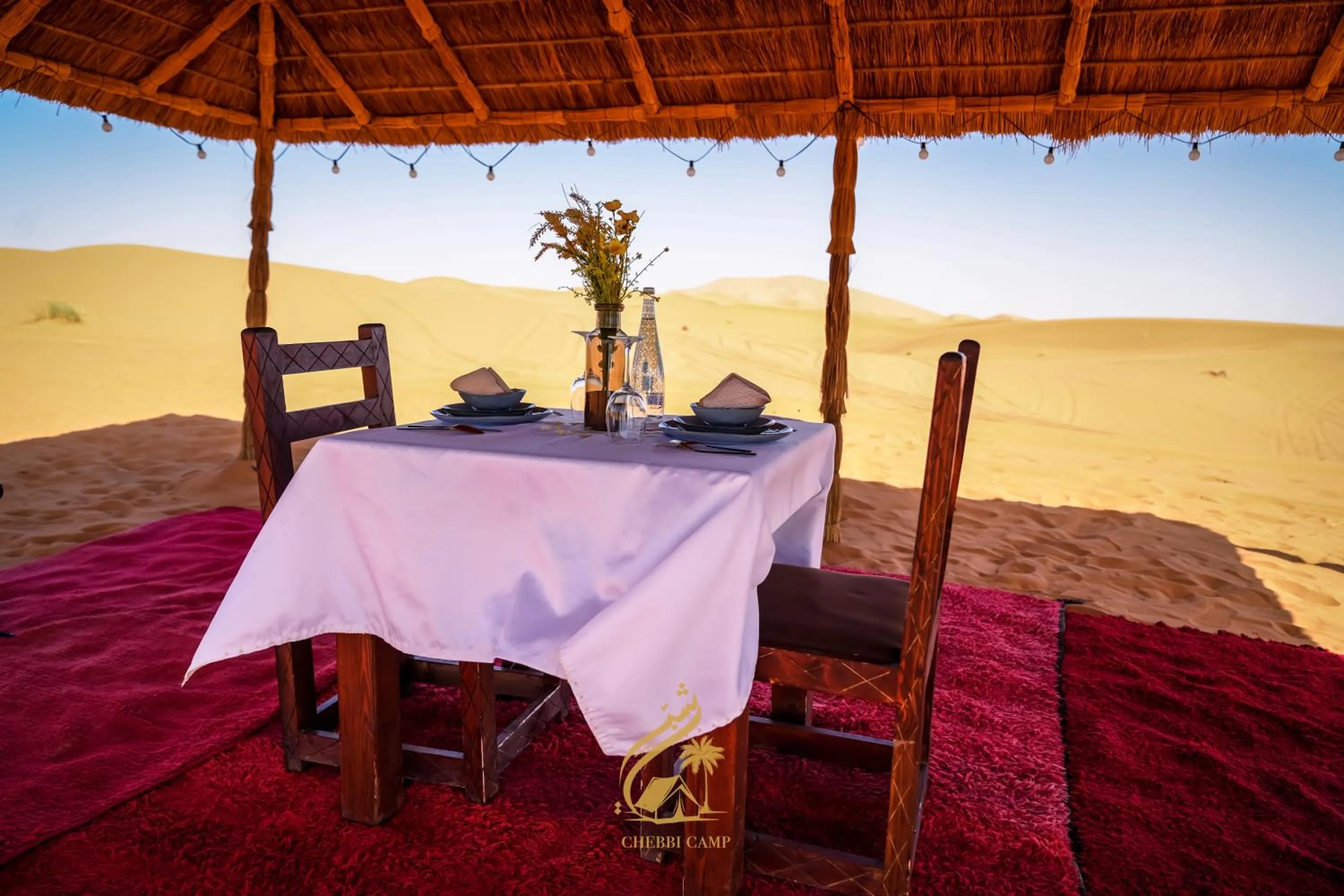 Dining area in Luxury Camp Chebbi