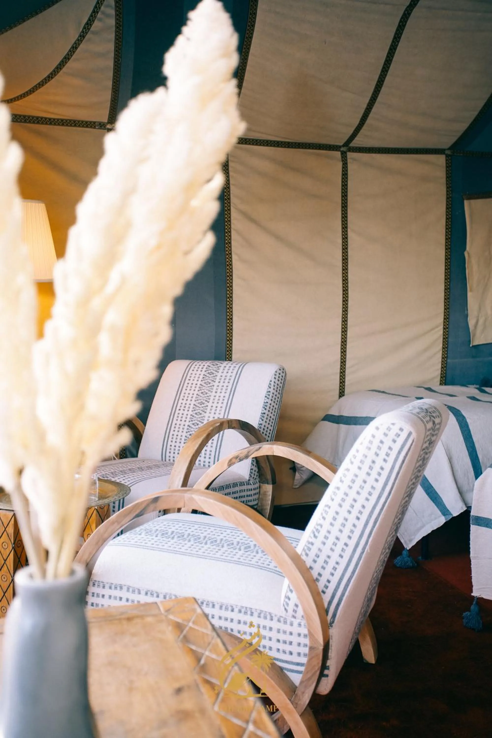 Seating area in Luxury Camp Chebbi