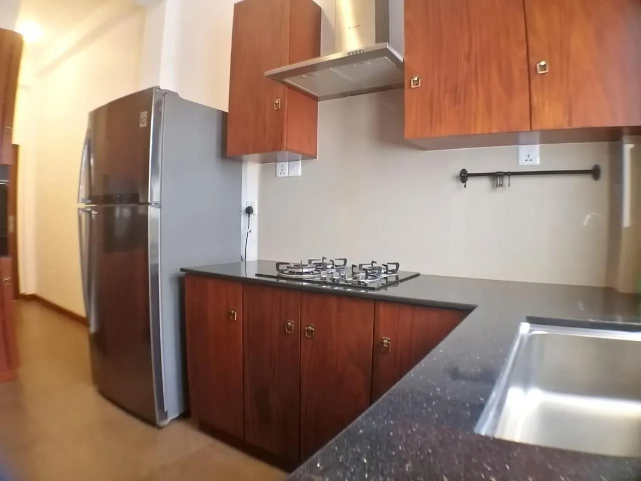 Communal kitchen in Iddamal Apartments