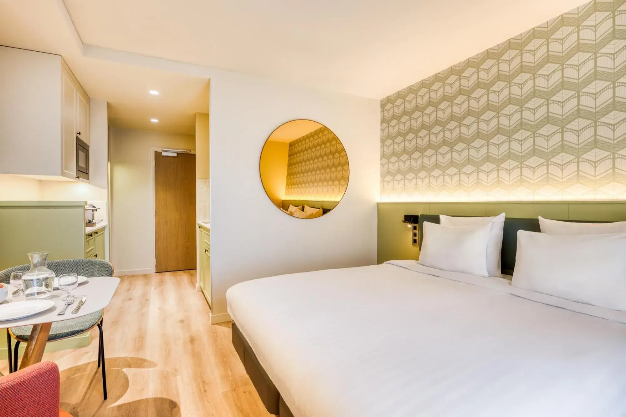 Bed in Citadines Les Halles Paris Bed in Citadines Les Halles Paris