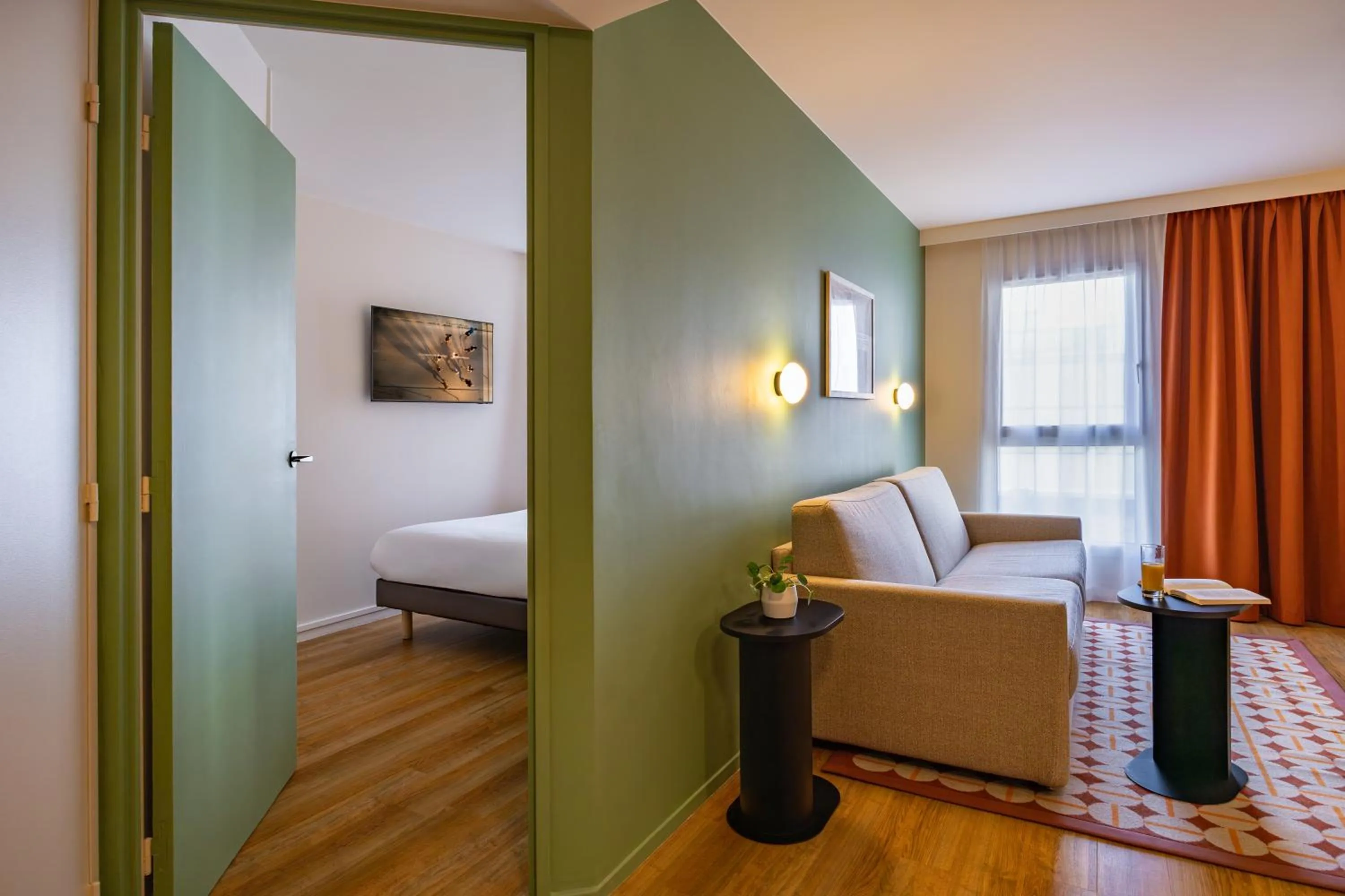 View (from property/room), Bed in Citadines République Paris