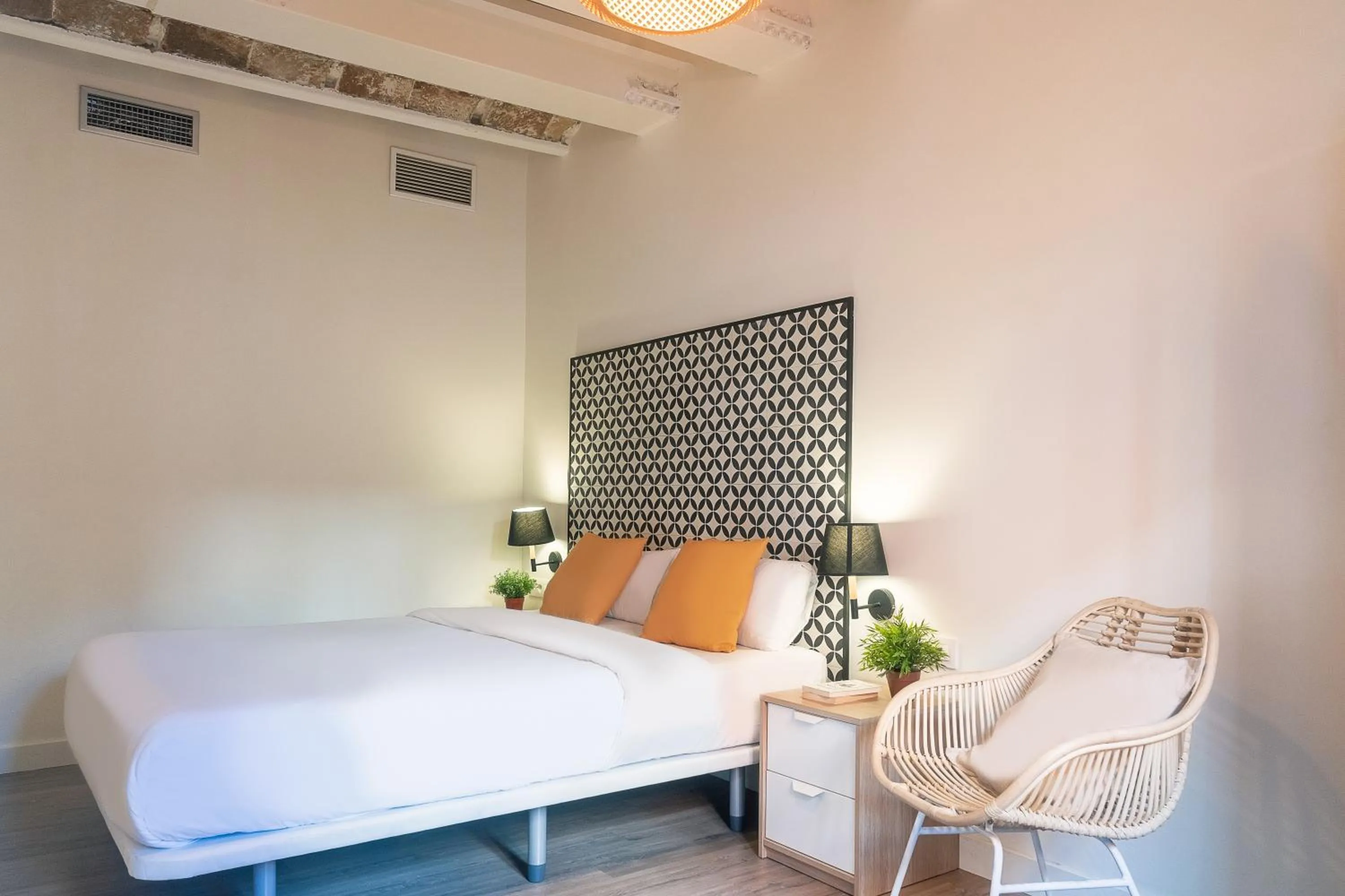 Bedroom, Bed in Modern Catalan Apartments by Olala Homes