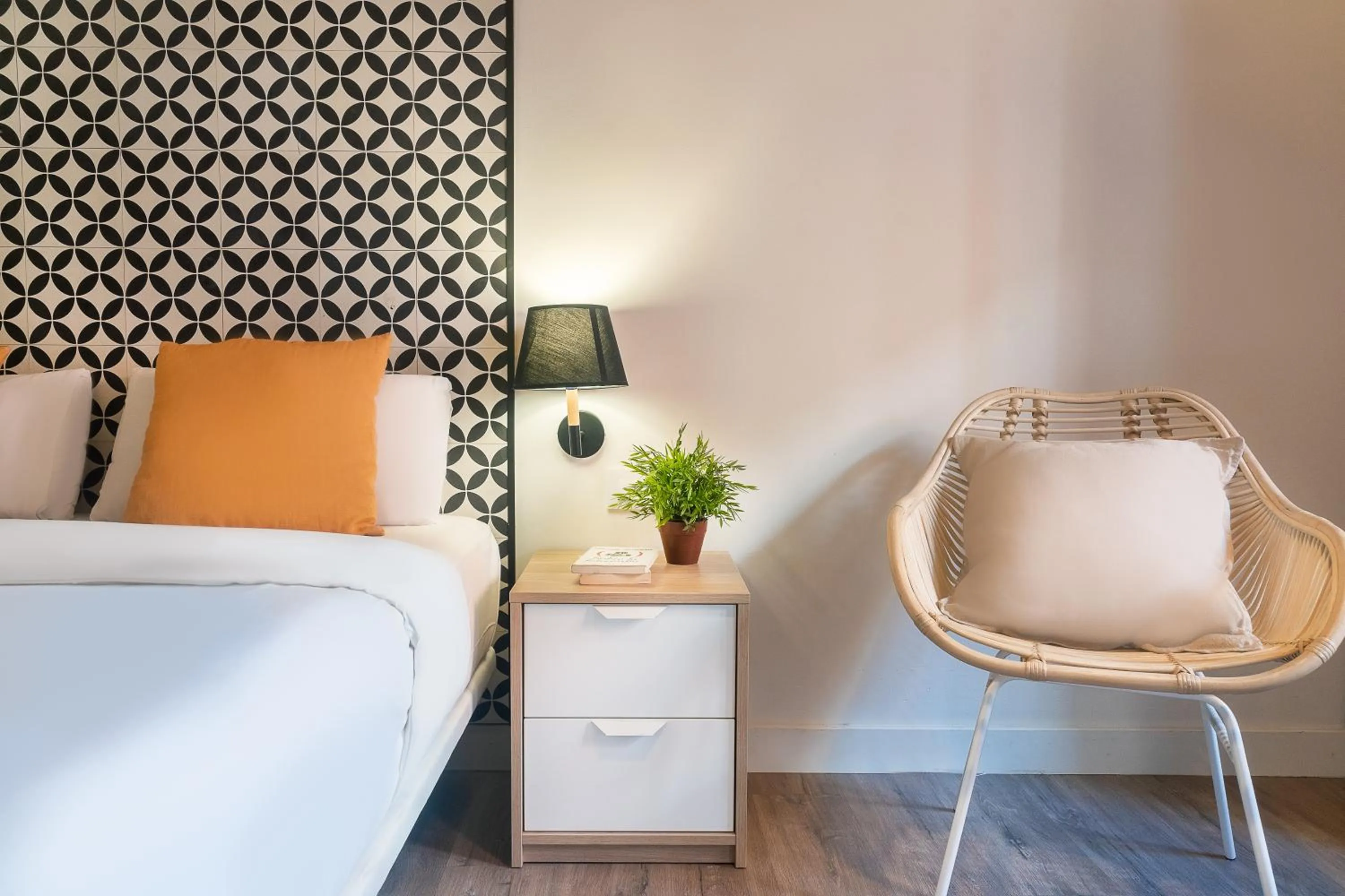 Bed in Modern Catalan Apartments by Olala Homes