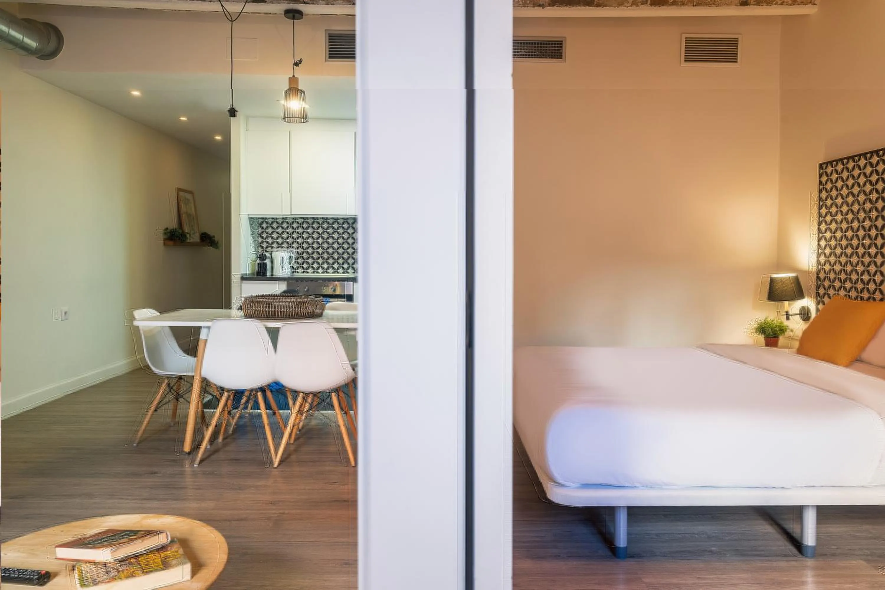 Bedroom, Bed in Modern Catalan Apartments by Olala Homes