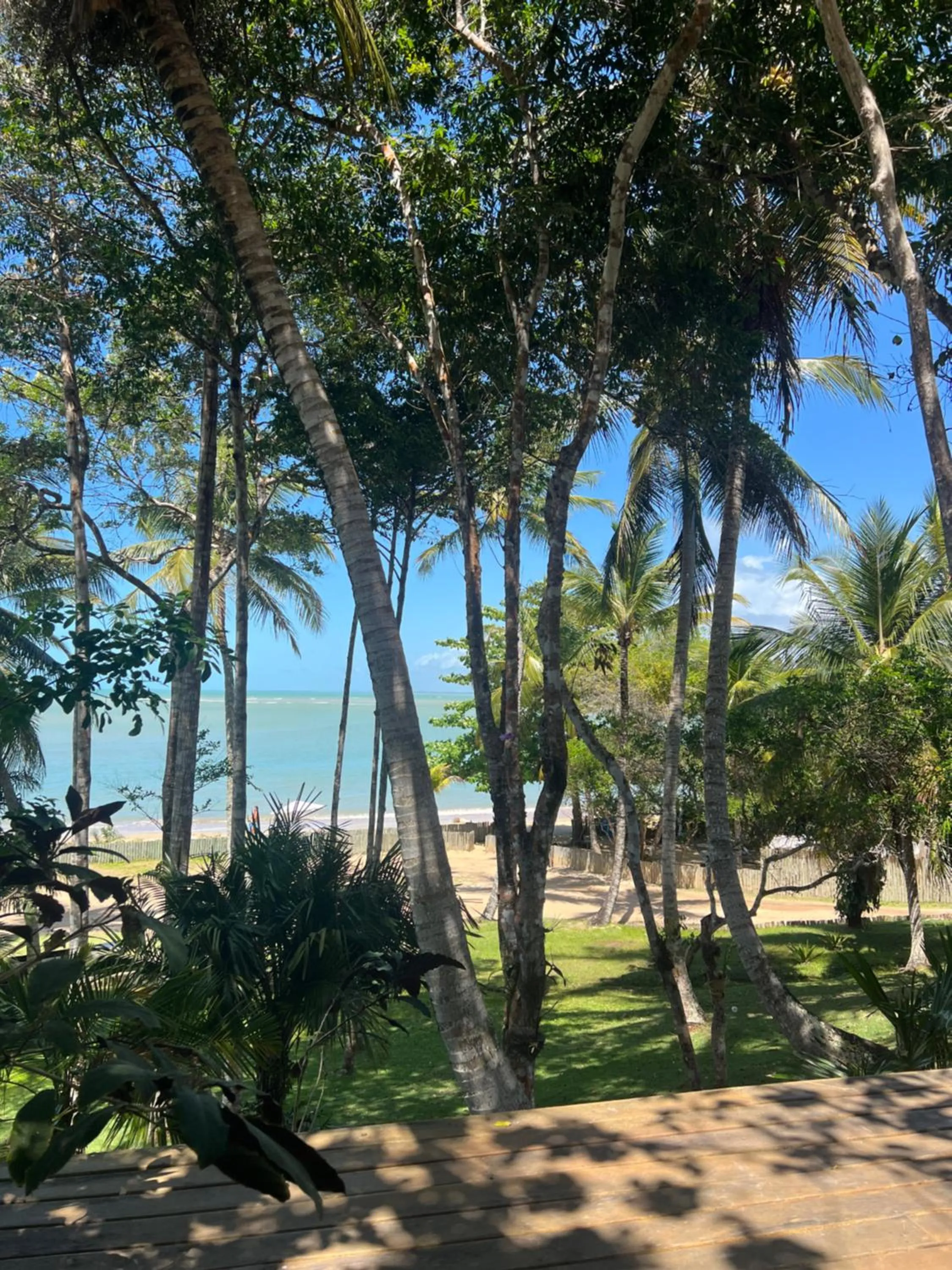 Garden view in Charmoso bangalô balinês pé na areia Outeiro das Brisas