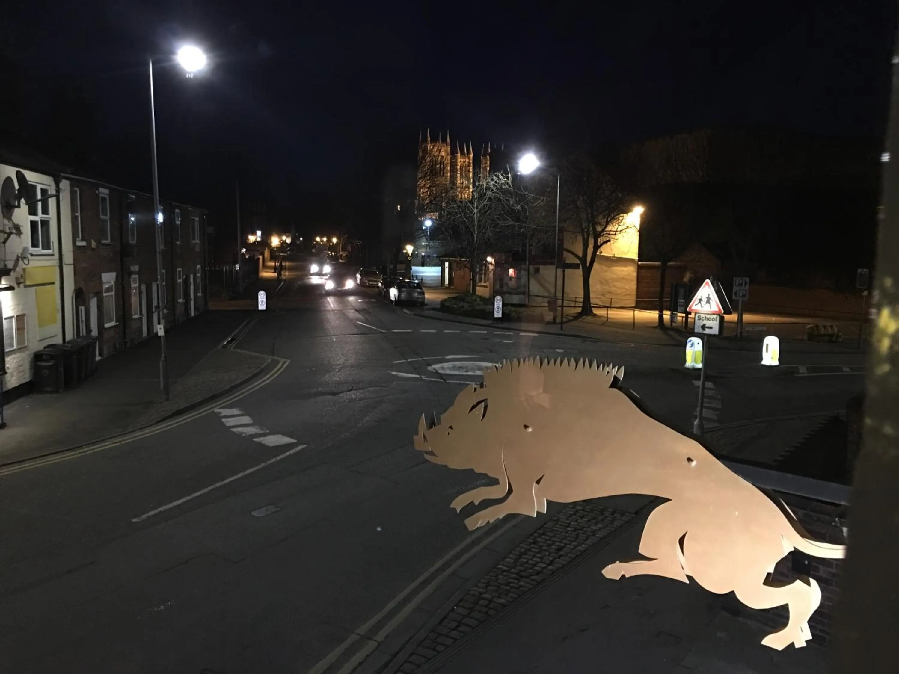 Nearby landmark in The Bronze Pig