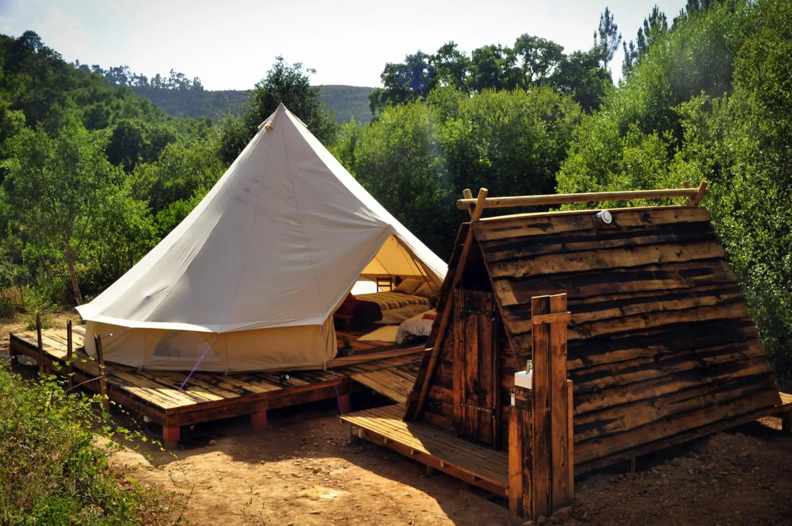 Riverside Deluxe Tent - single occupancy in Quinta Alma - Ecological Retreat Farm Riverside Deluxe Tent - single occupancy in Quinta Alma - Ecological Retreat Farm
