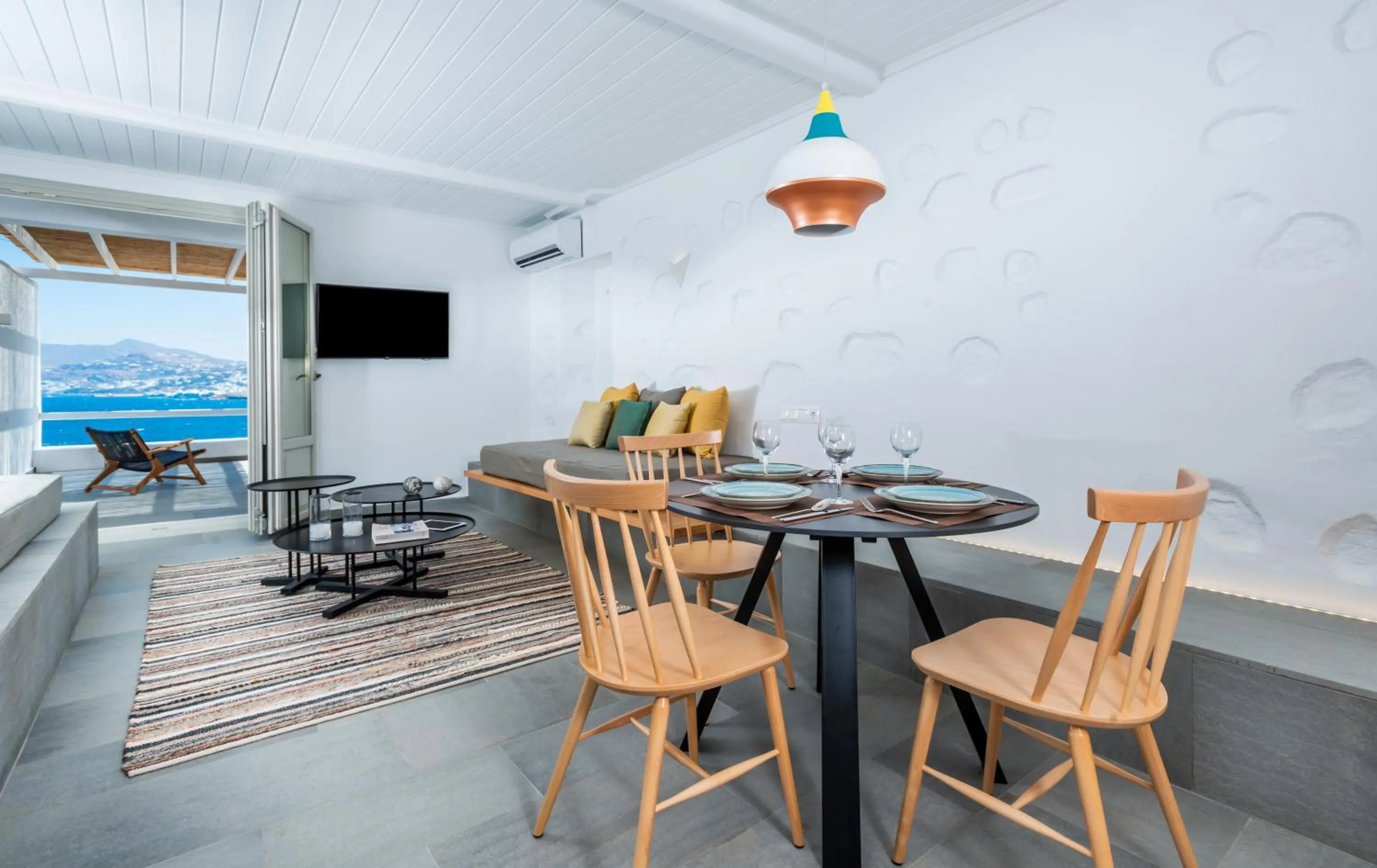 Living room in Dreambox Mykonos Suites and Mini Villas