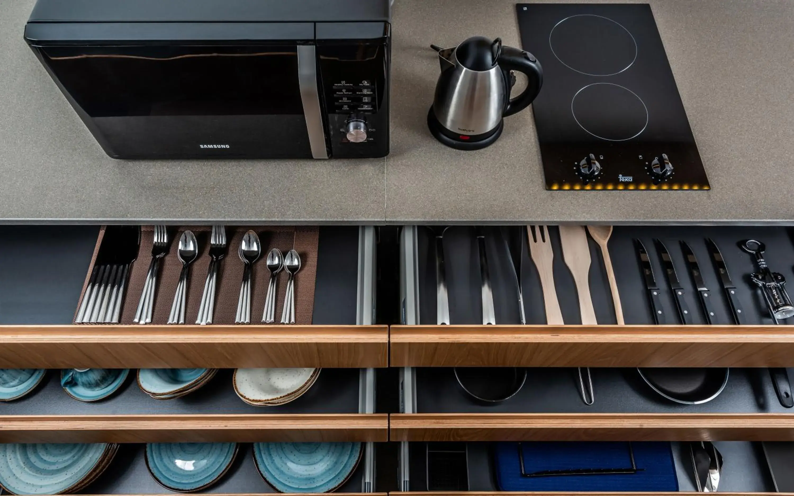 Kitchen or kitchenette in Dreambox Mykonos Suites and Mini Villas Kitchen or kitchenette in Dreambox Mykonos Suites and Mini Villas